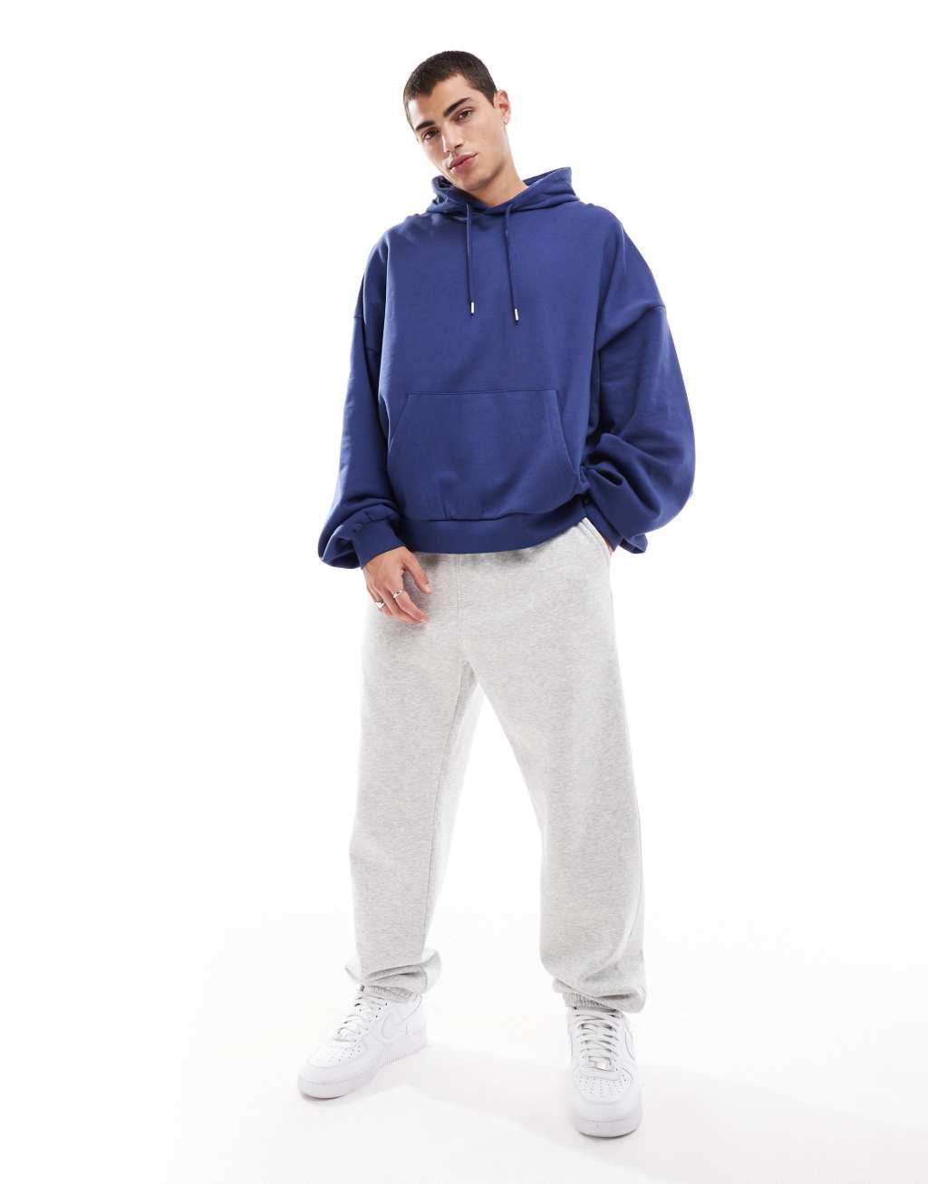 ASOS DESIGN essential extreme oversized hoodie in blue Product Image