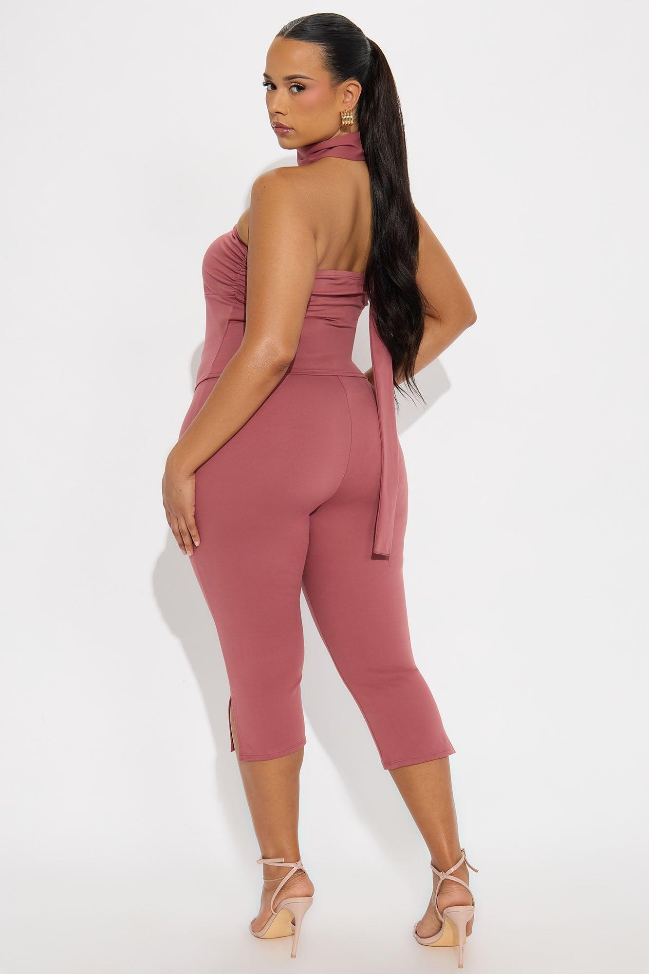 Ava 3 Piece Capri Set - Mauve Female Product Image