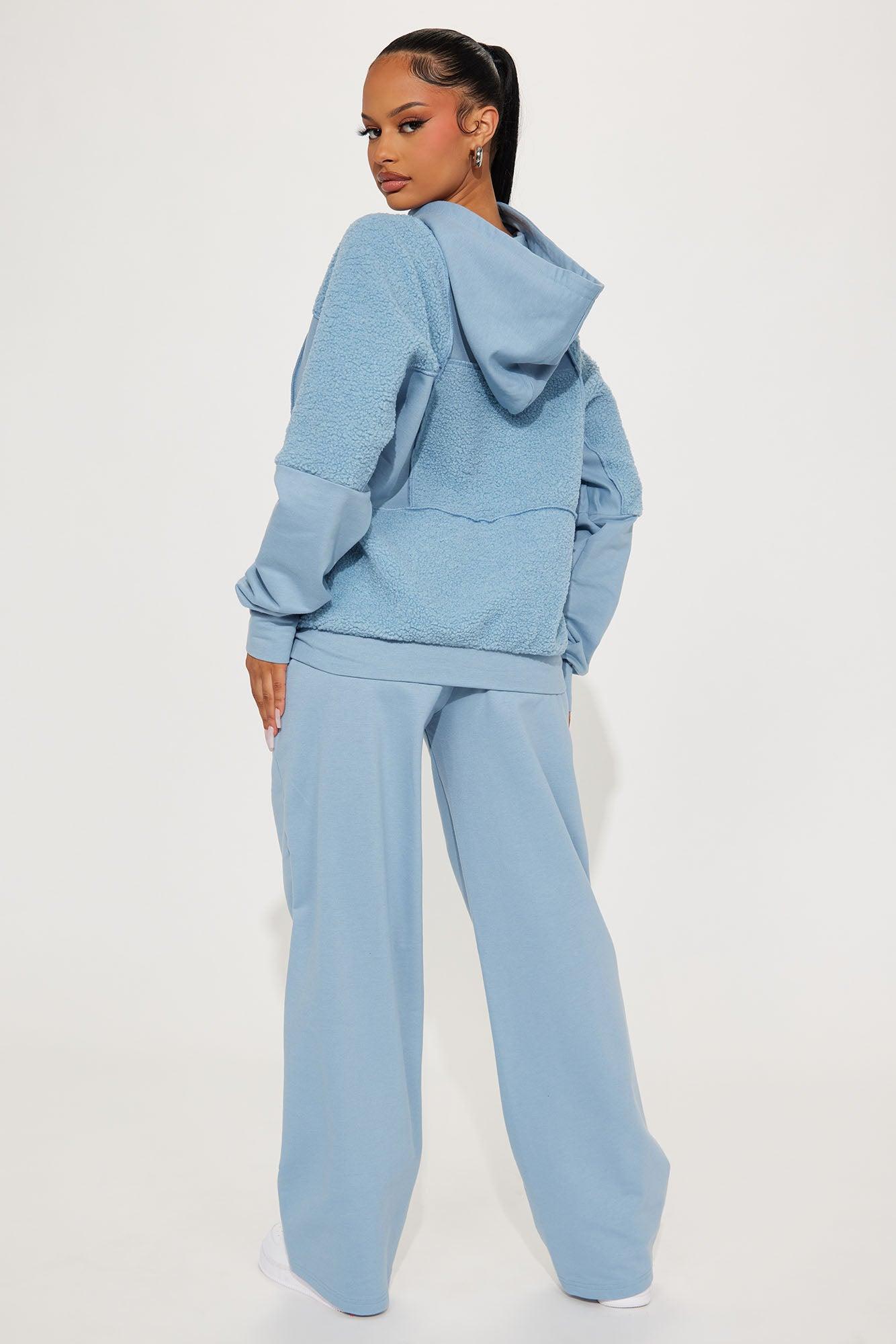 My Routine Sherpa Pant Set - Light Blue Product Image
