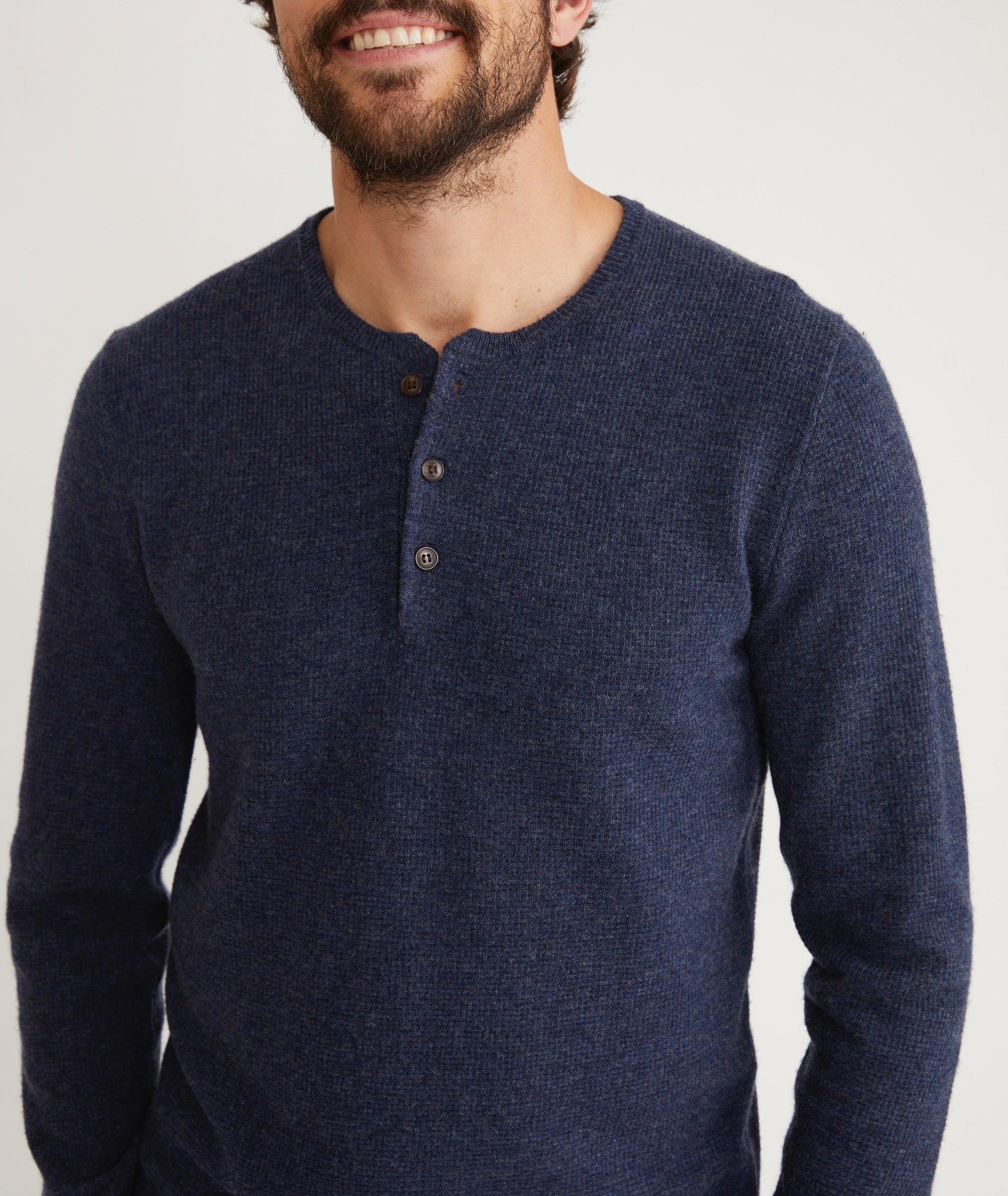 Merino Blend Sweater Henley Product Image