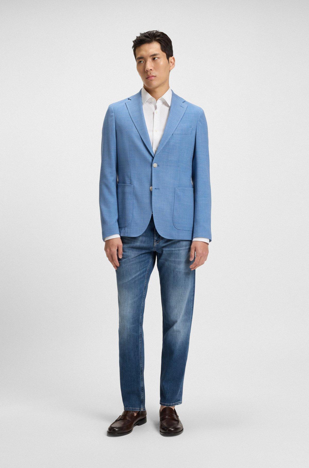 BOSS - Maine regular-fit jeans in blue comfort-stretch denim - Blue Product Image