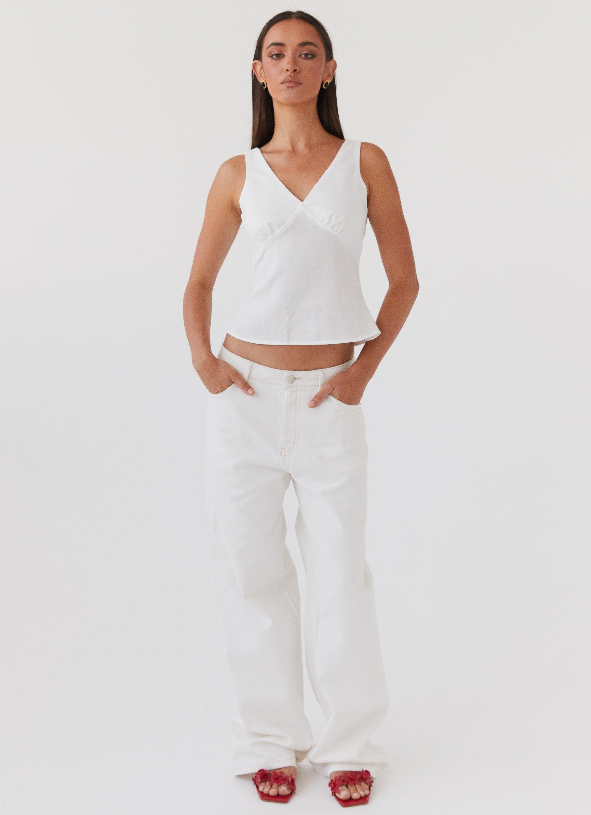 Nori Linen Top - White Product Image