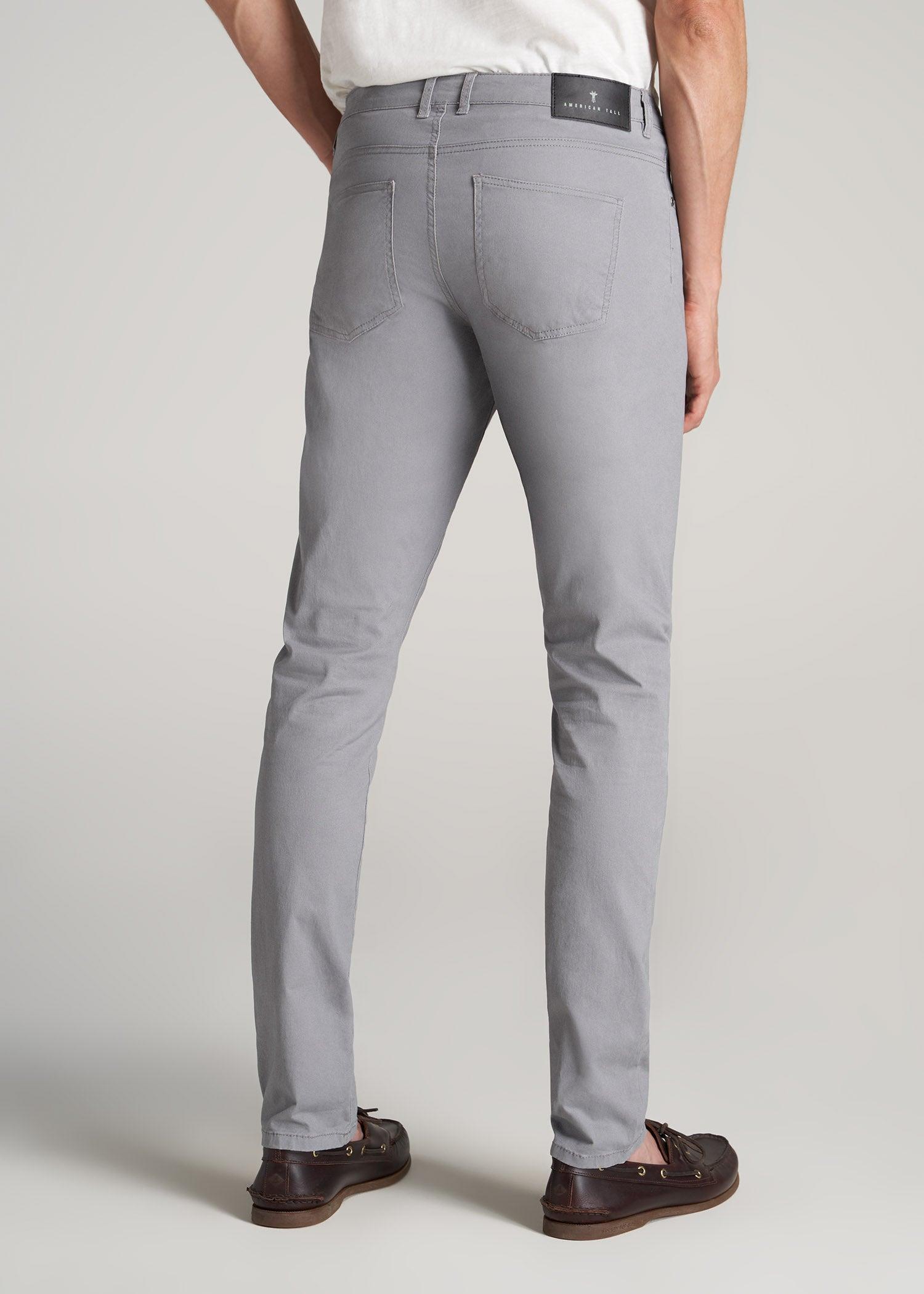 Carman TAPERED Fit Five Pocket Pants for Tall Men in Pebble Grey Male Product Image