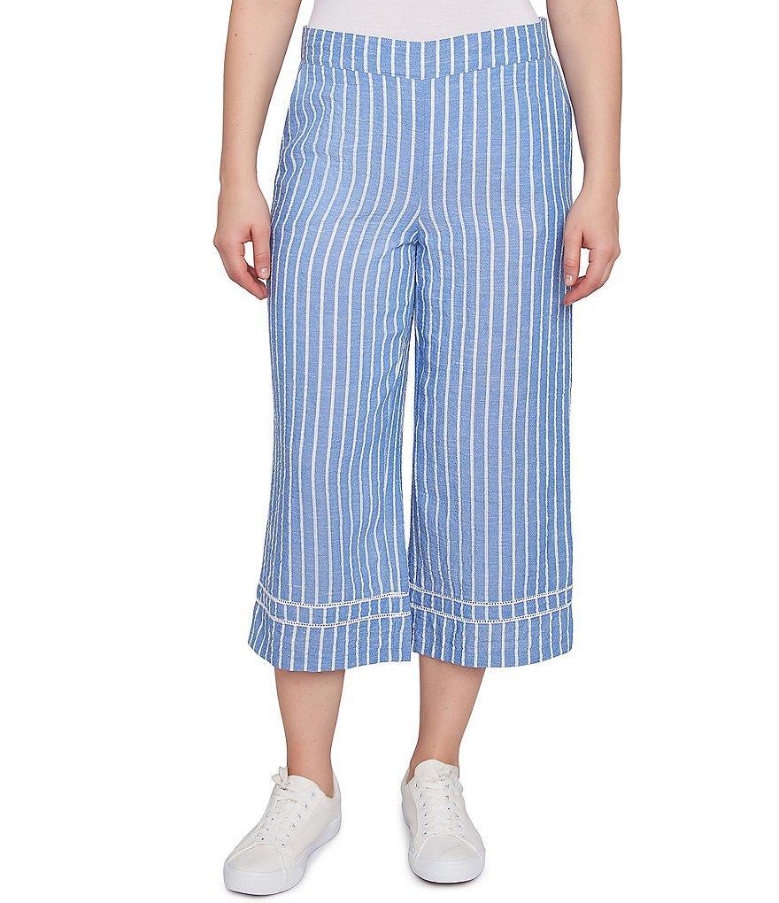 Ruby Rd. Stripe Wide Leg Pull-On Pants Product Image