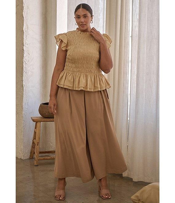 Sugarlips Plus Size Safari Pull-On Wide Leg Pants Product Image