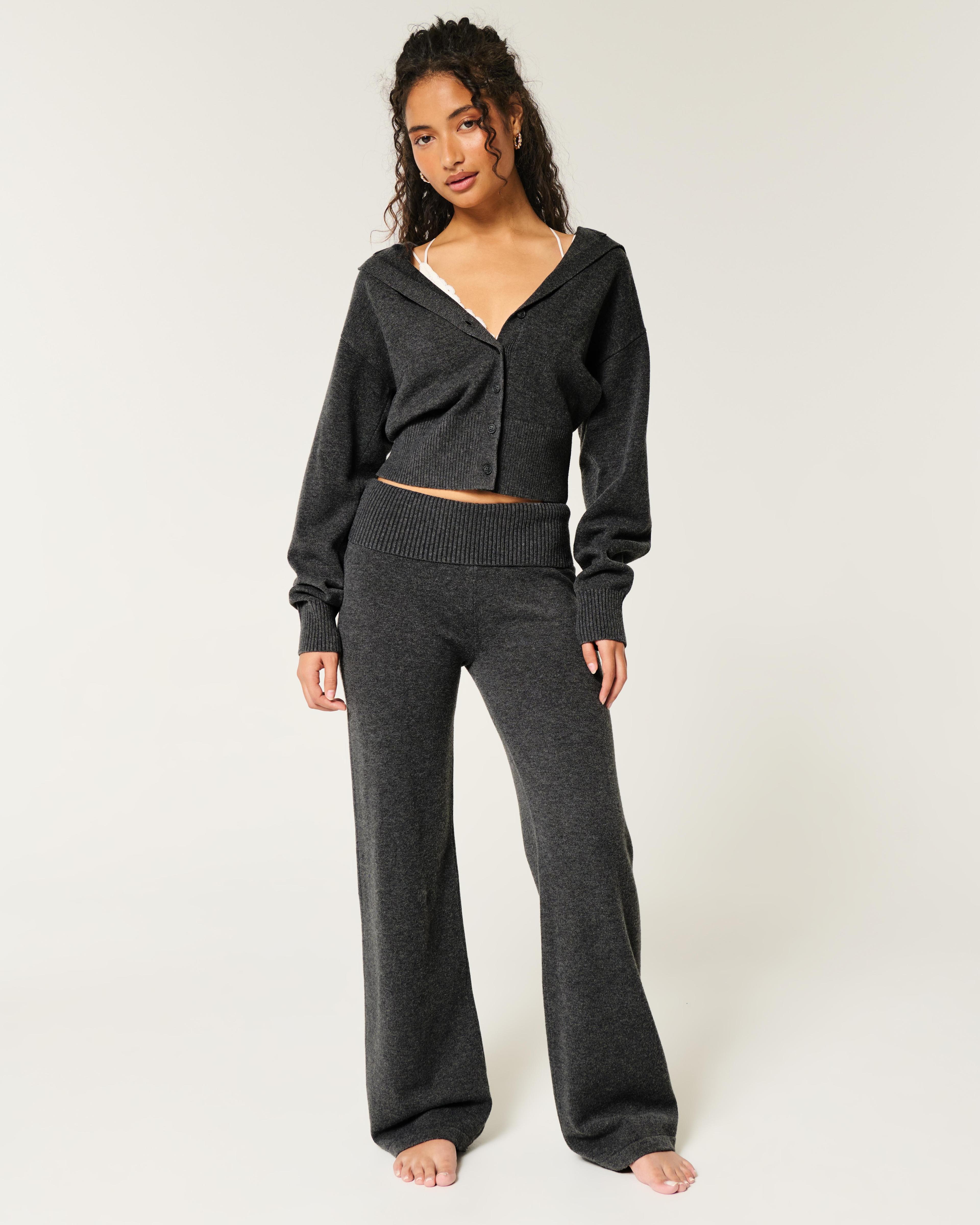 Gilly Hicks Sweater-Knit Straight Pants Product Image