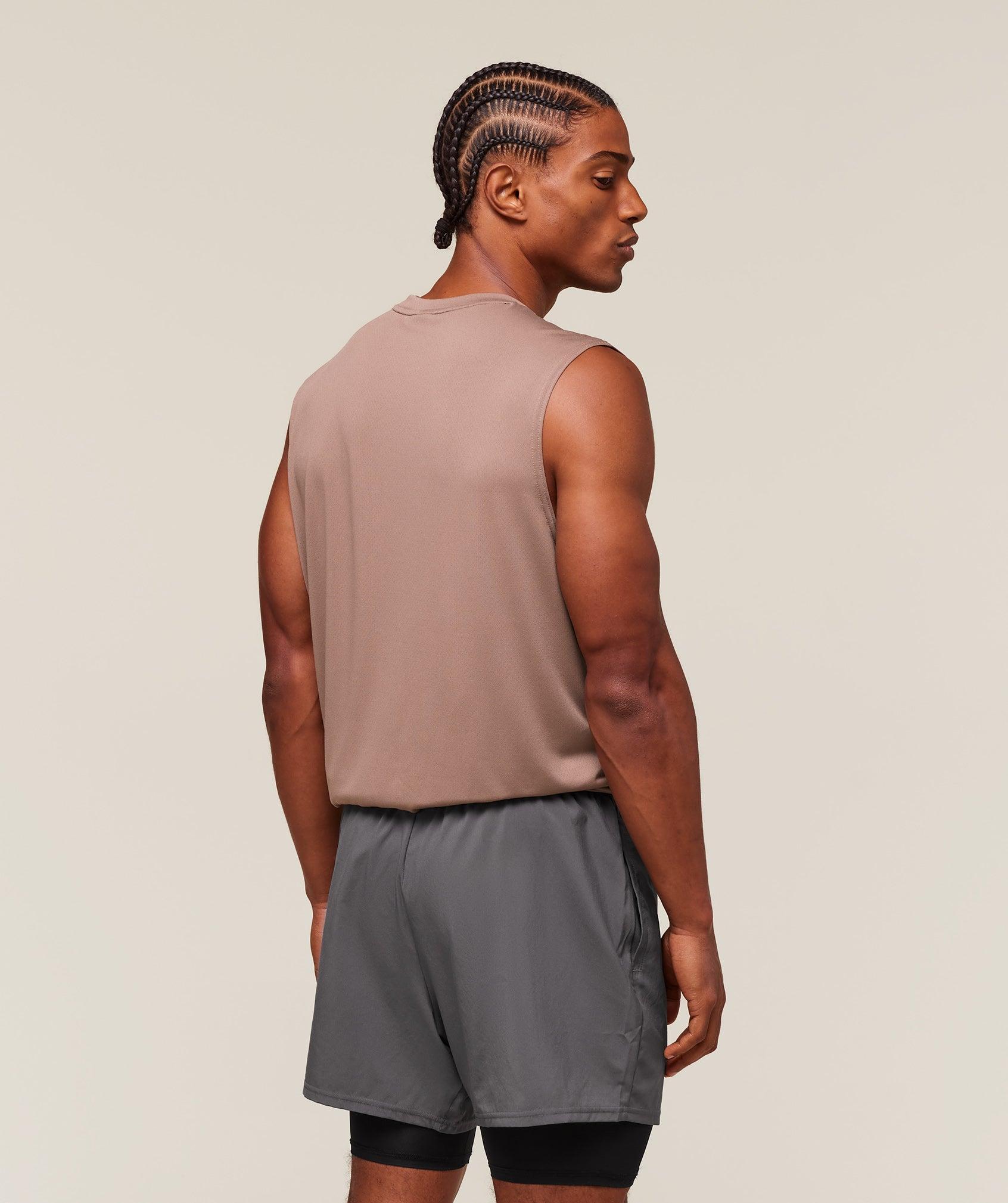 Gymshark Arrival Oversized Tank - Mocha Mauve Male Product Image