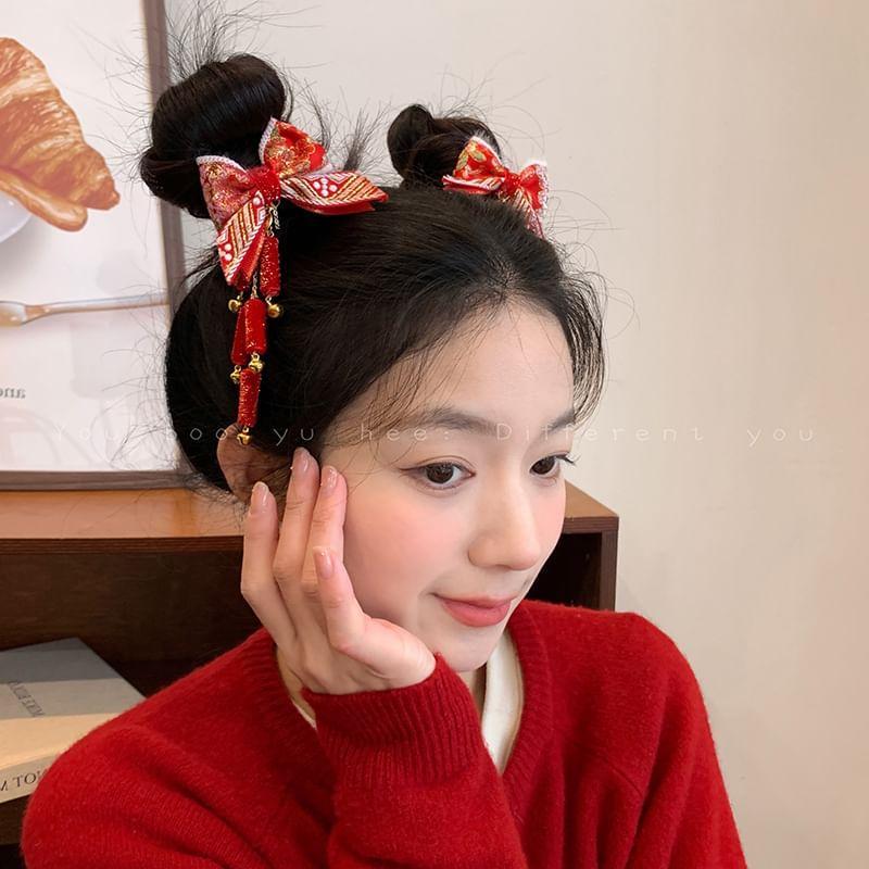 Set of 2: Lunar New Year Bow Hair Clip Product Image