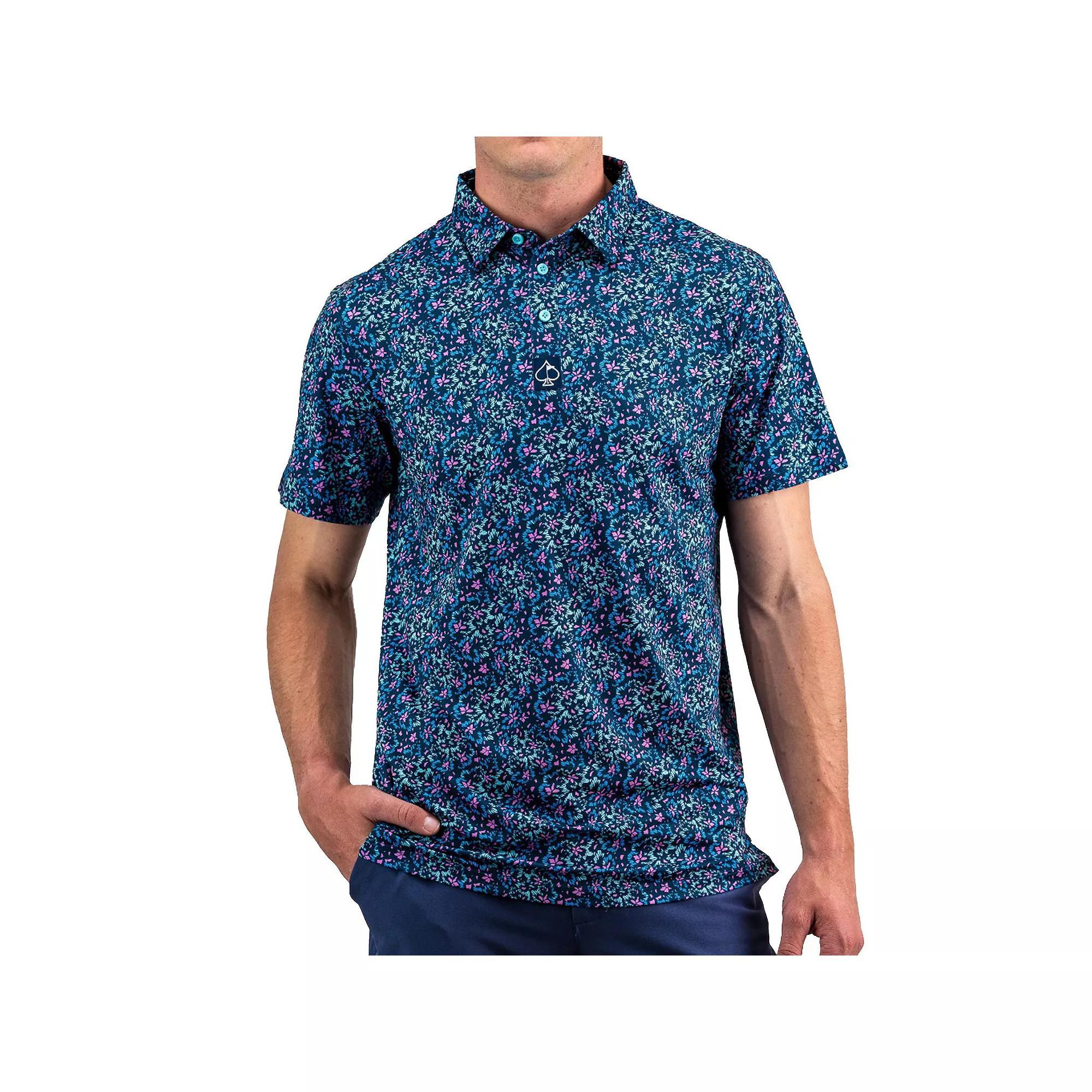 Pins and Aces Men's Golf Polo, Size: Small, Yale Blue Product Image