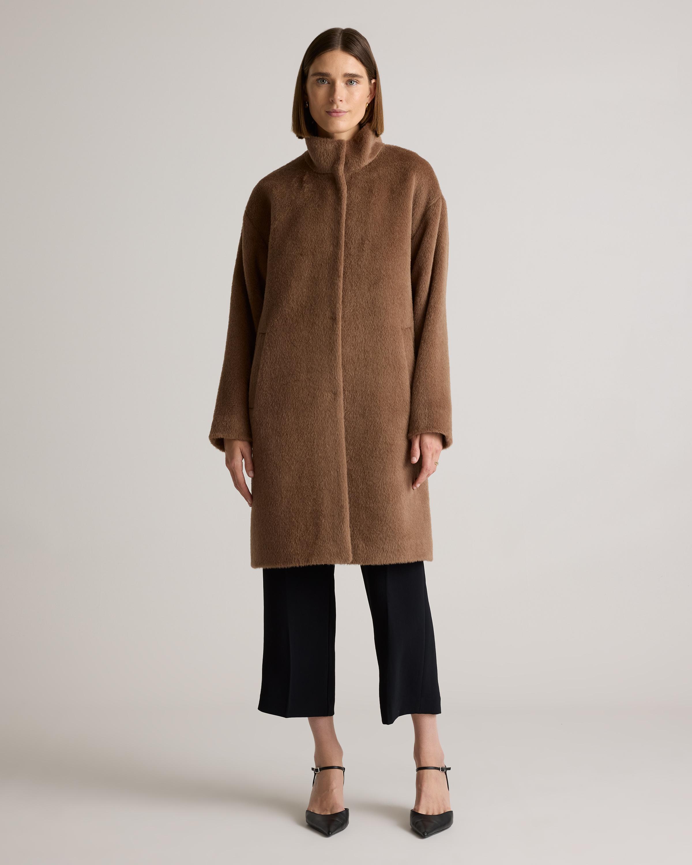 Alpaca-Wool Stand Collar Coat Product Image