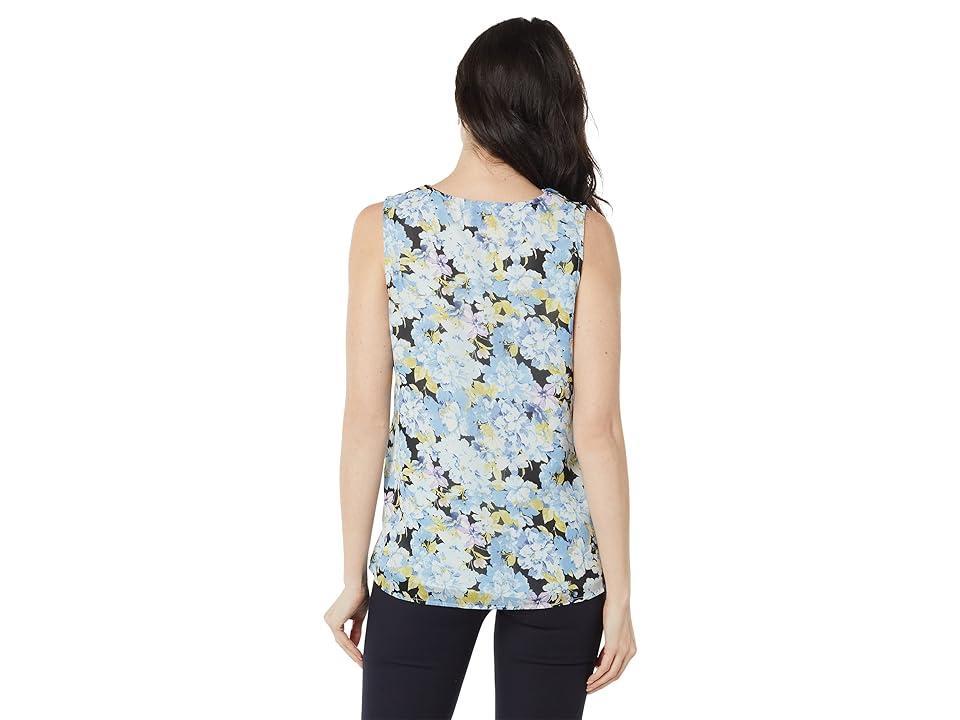 Vince Camuto Ruffle V-Neck Sleeveless Blouse (Sea Breeze) Women's Clothing Product Image