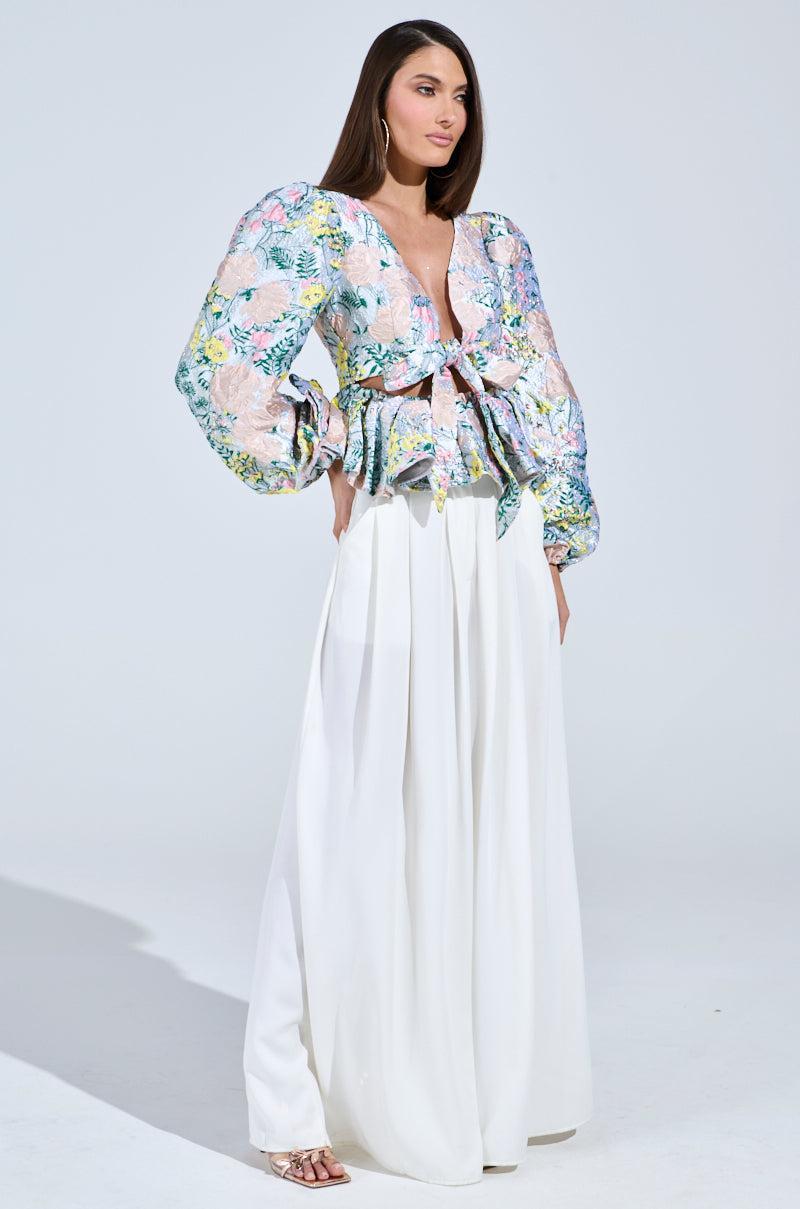 2 WAYS TO SLAY BROCADE LONG SLEEVE TOP Product Image