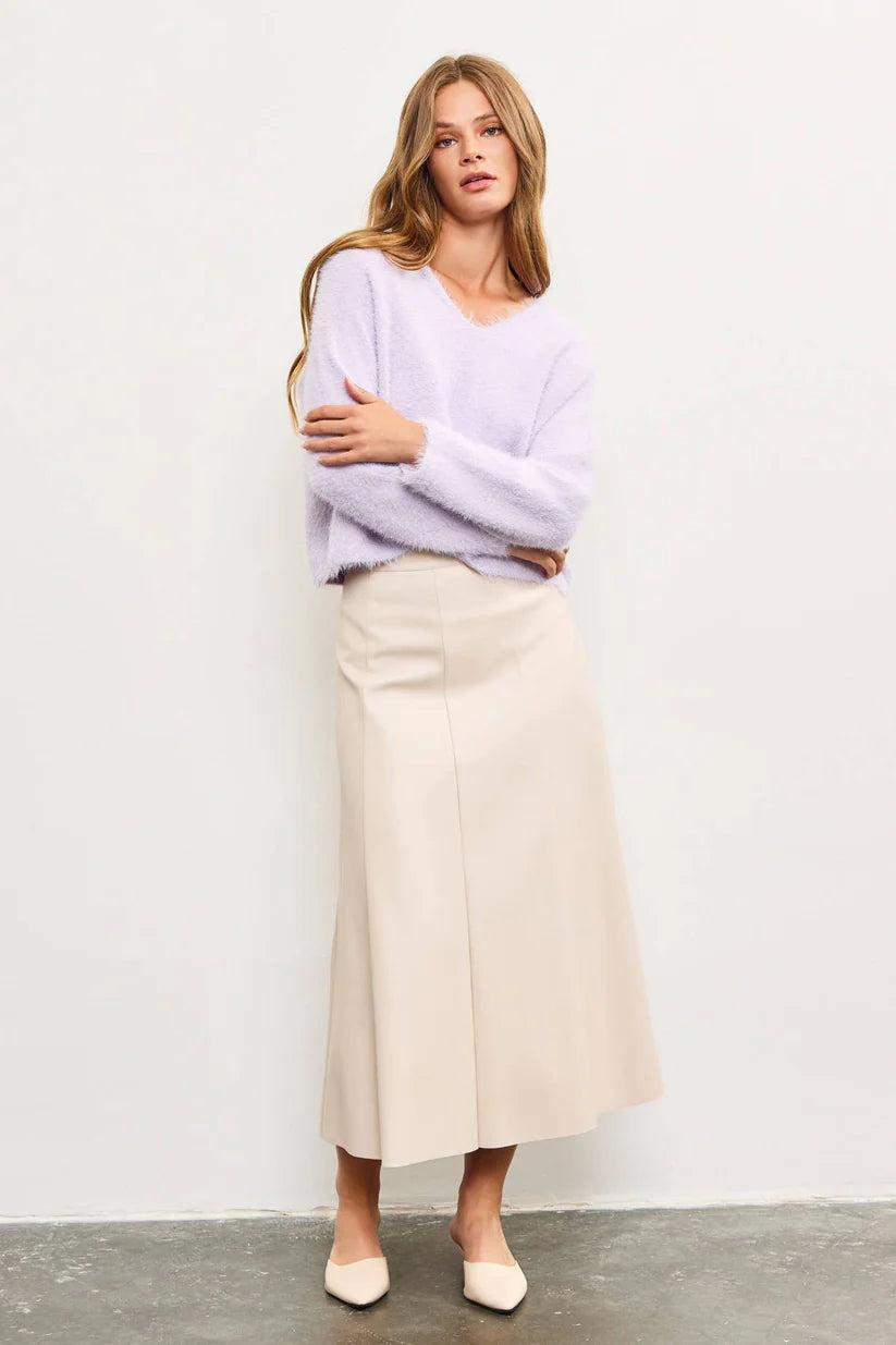 A Line Vegan Leather Maxi Skirt Product Image