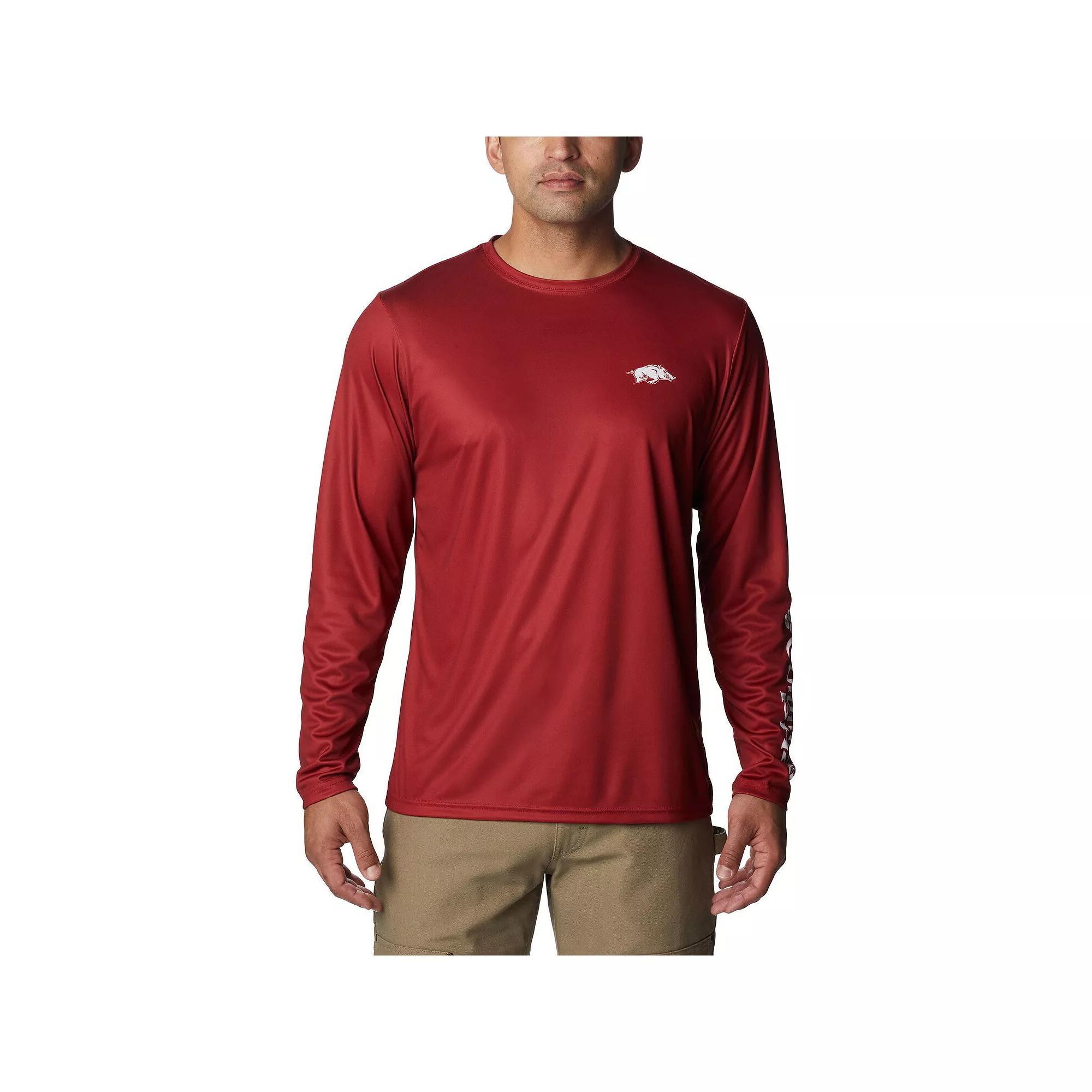 Men's Columbia Cardinal Arkansas Razorbacks Terminal Shot Omni-Shade Omni-Wick Long Sleeve T-Shirt,  Product Image