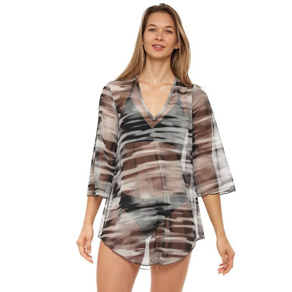 Women's Jordan Taylor Printed Mesh Tunic Swim Cover-Up,  Product Image