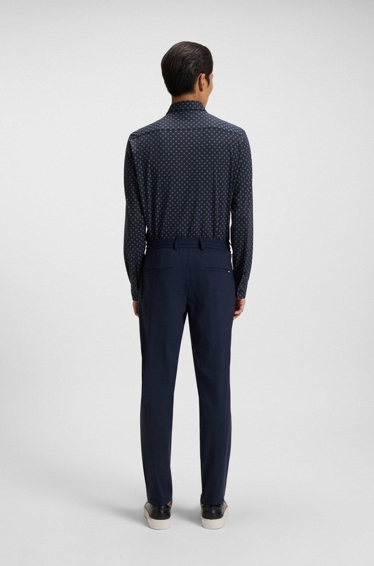 Slim-fit shirt in printed performance-stretch Italian fabric Product Image