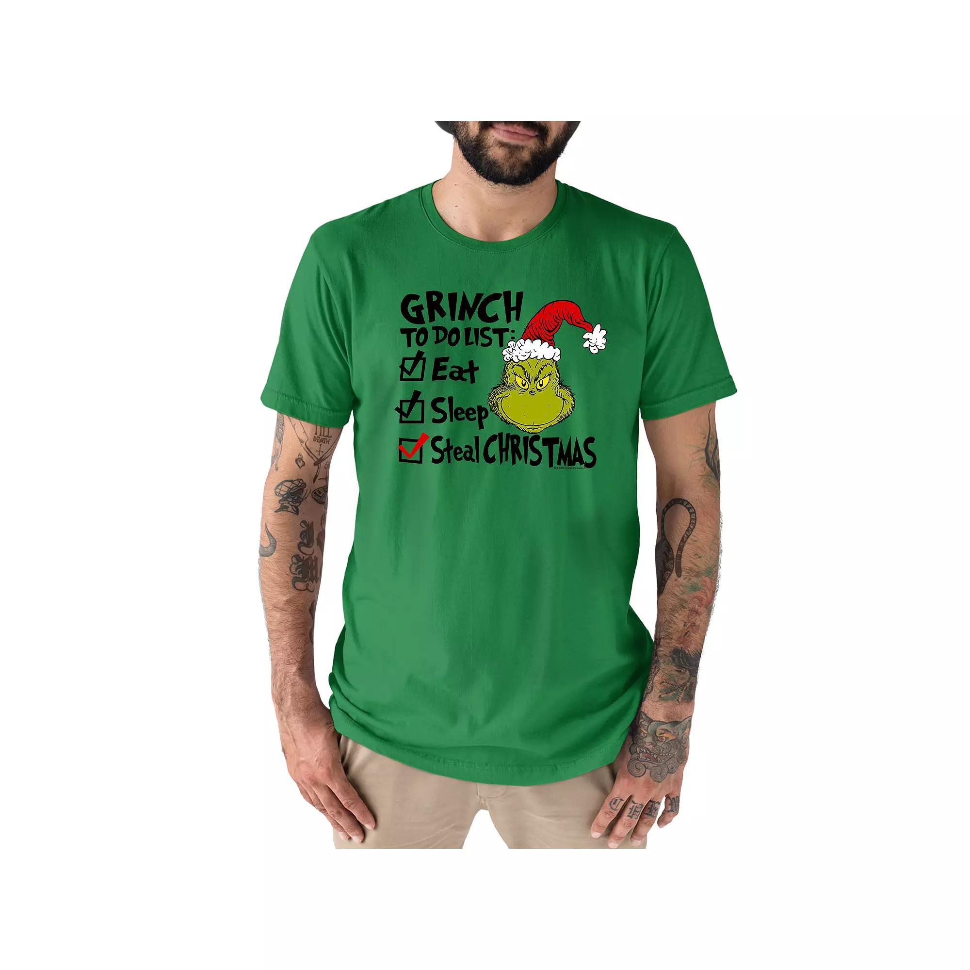 Men's Dr. Seuss The Grinch To Do Tee, Size: XXL, Green Product Image