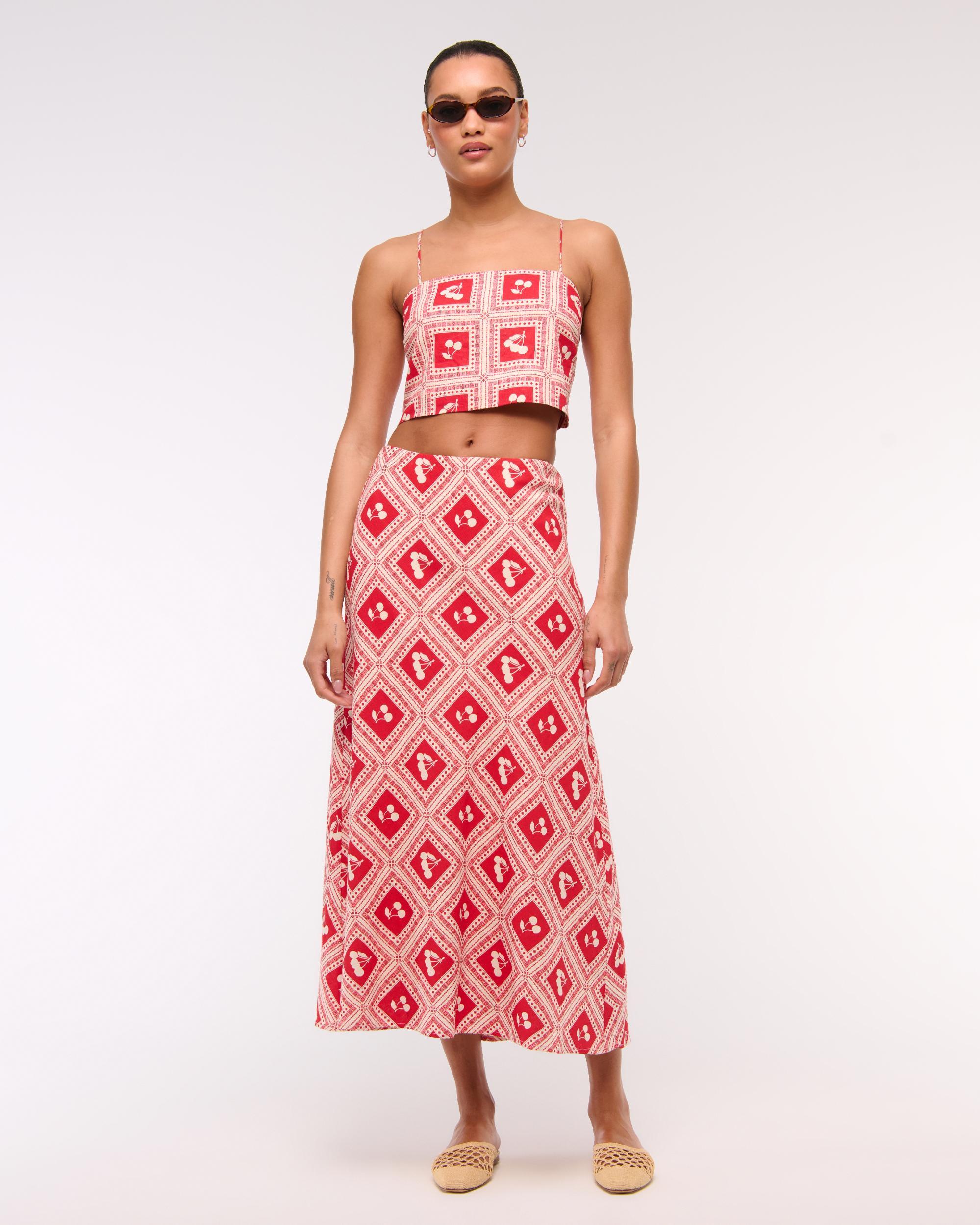 Cropped Linen-Blend Cami Product Image