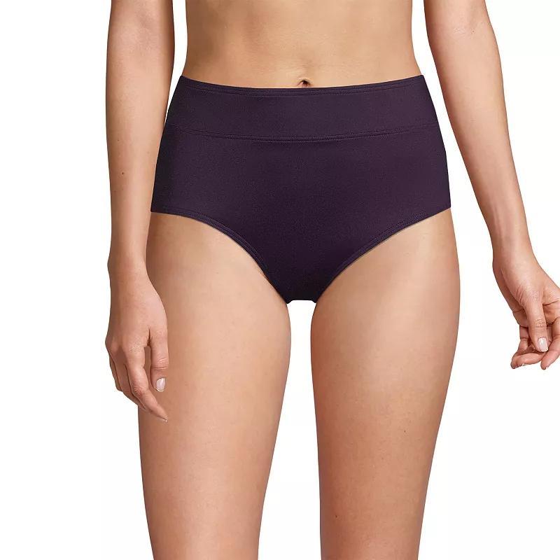 Women's Lands' End Retro Tummy Slimmer High-Waist Bikini Bottoms,  Product Image