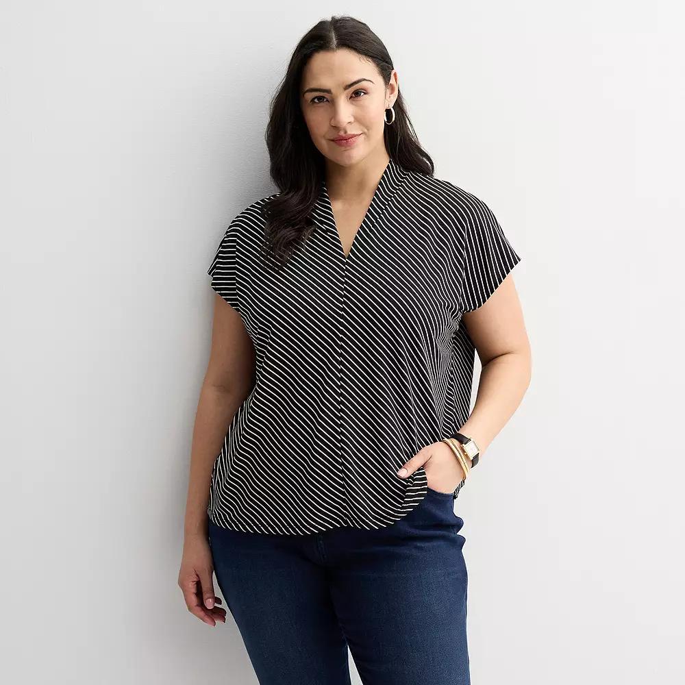 Plus Size Nine West Dolman V-Neck Top, Womens Product Image