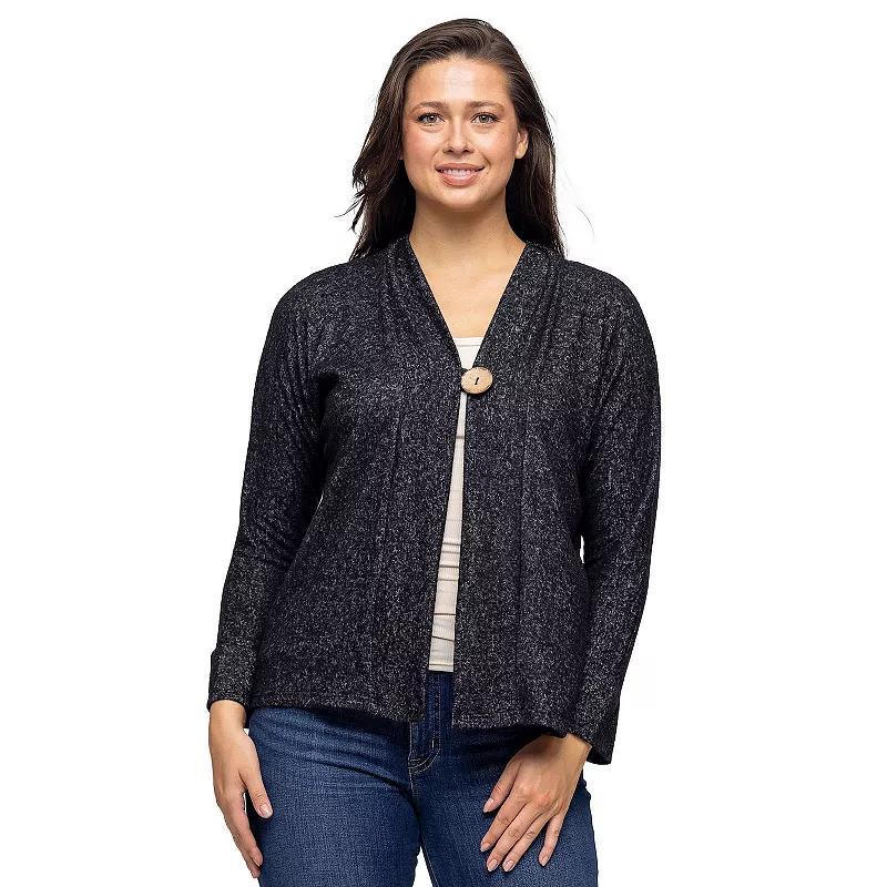 Women's 24Seven Comfort Apparel Single Button Cardigan,  Product Image