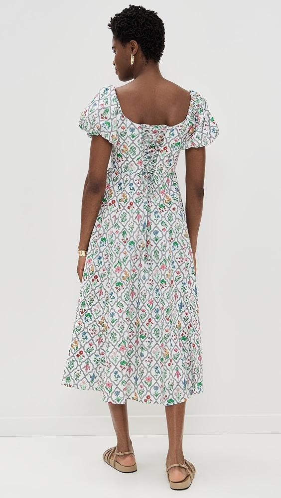 Moon River Puff Sleeve Corset Midi Dress | Shopbop Product Image