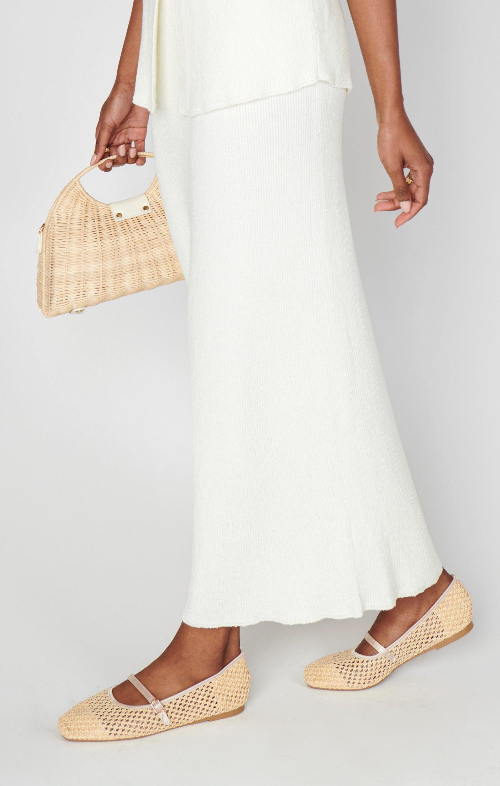 Josie Skirt ~ Ecru Knit Product Image