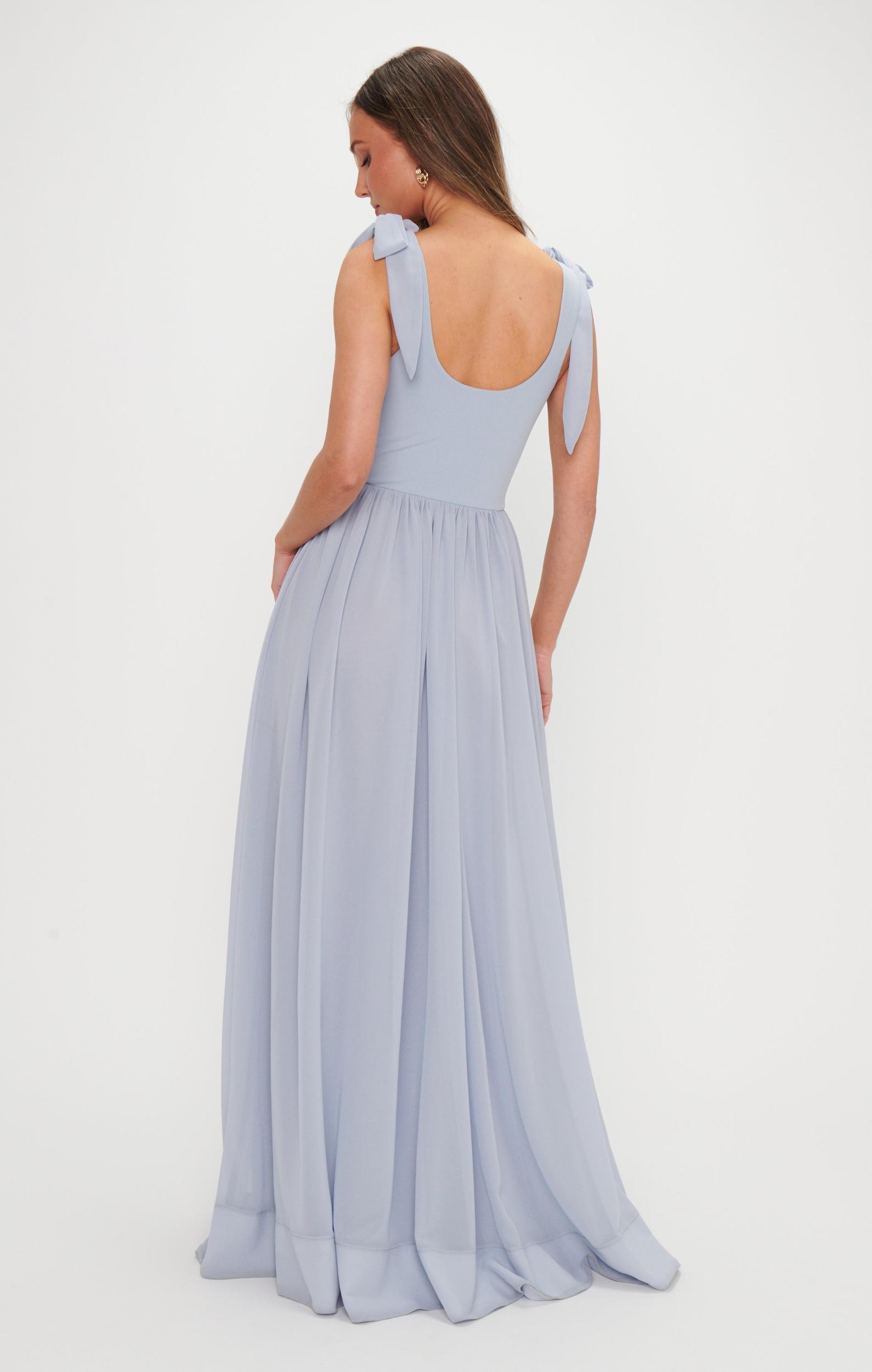 Harper Maxi Dress ~ Steel Blue Chiffon Product Image