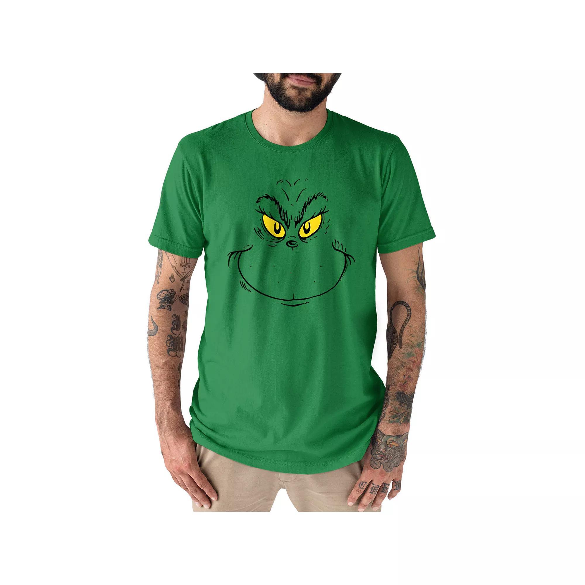 Big & Tall Dr. Seuss Grinch Face Tee, Men's,  Product Image