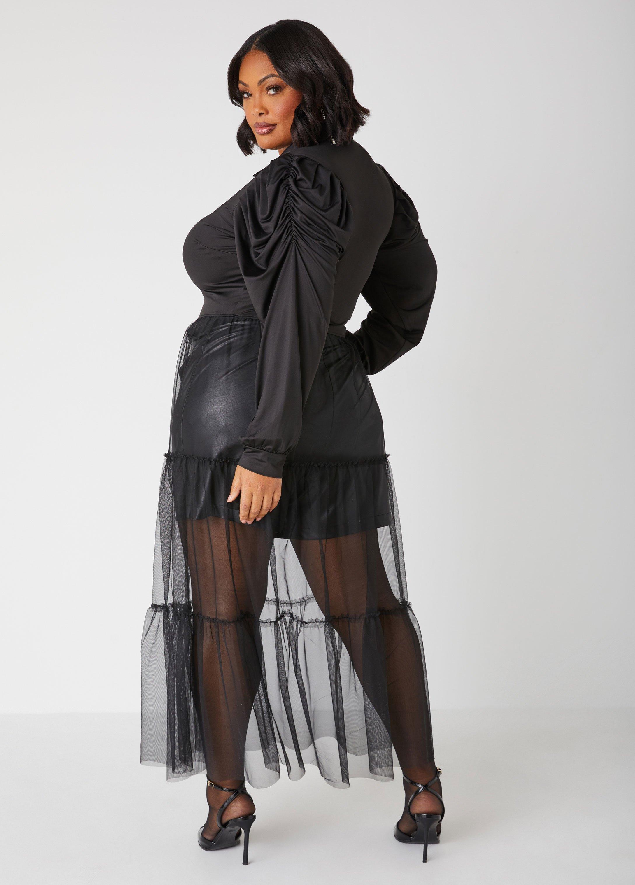 Pleated Tulle Paneled Duster Product Image