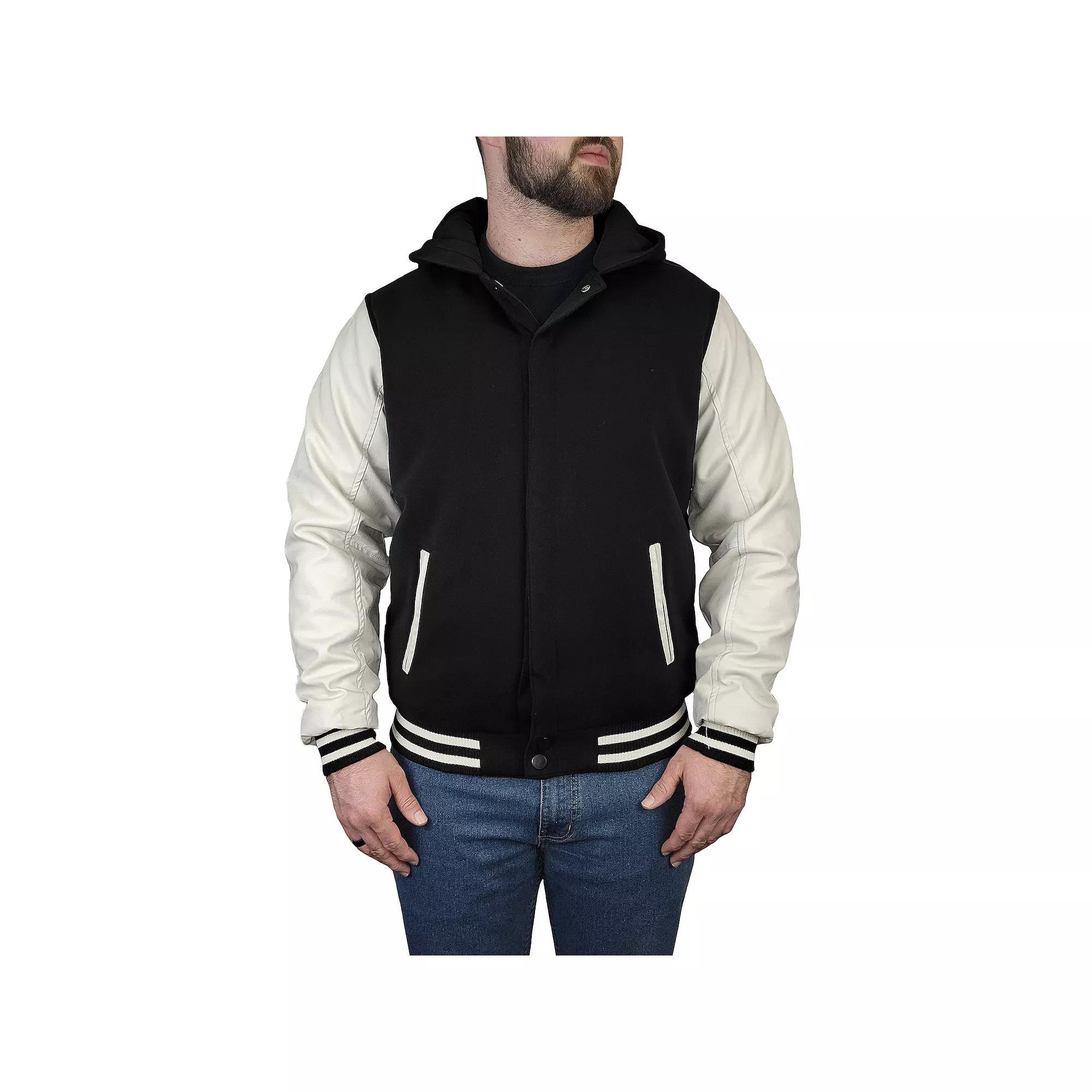 Men's Victory Outfitters Hooded Fleece Varsity-Style Jacket, Size: Large, Blue Product Image