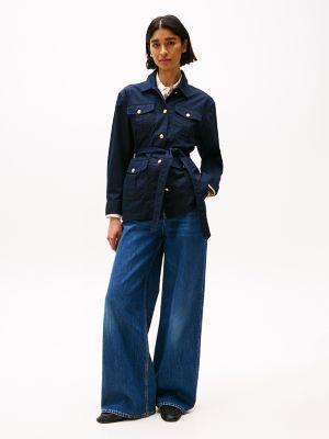 Gold Button Belted Utility Jacket Product Image