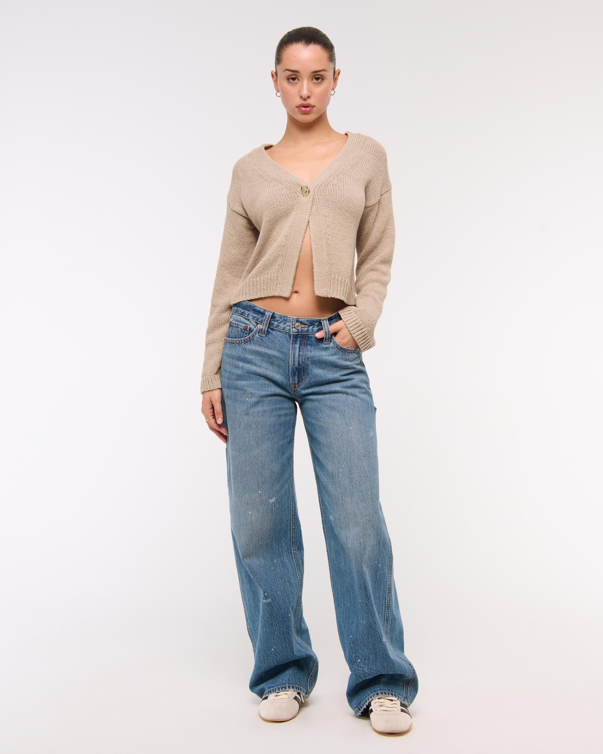 Textural 1-Button Cardigan Product Image