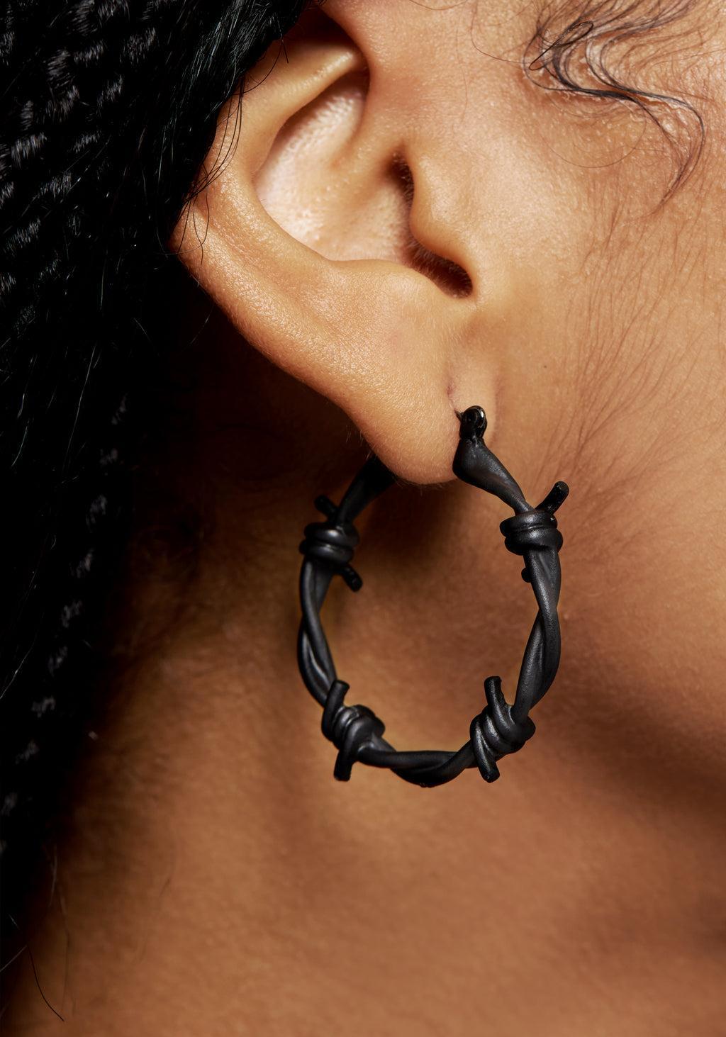 Barbed Hoop Earrings Product Image