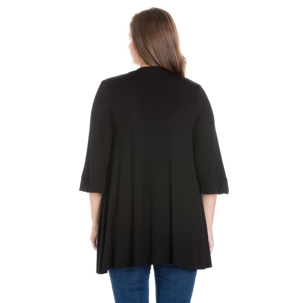 24seven Comfort Apparel Women's Plus Open Front Cardigan Product Image