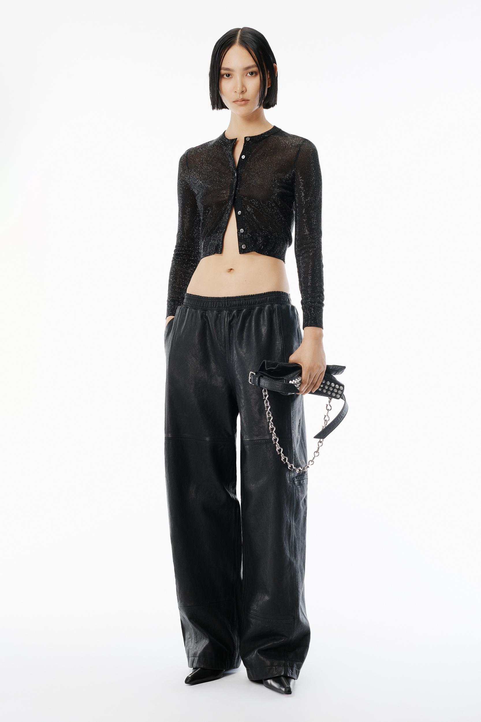 Cropped Cardigan In Clear Bead Hotfix Product Image