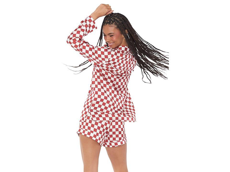 Show Me Your Mumu Early Riser PJ Set (Red Checker Silky) Women's Pajama Sets Product Image