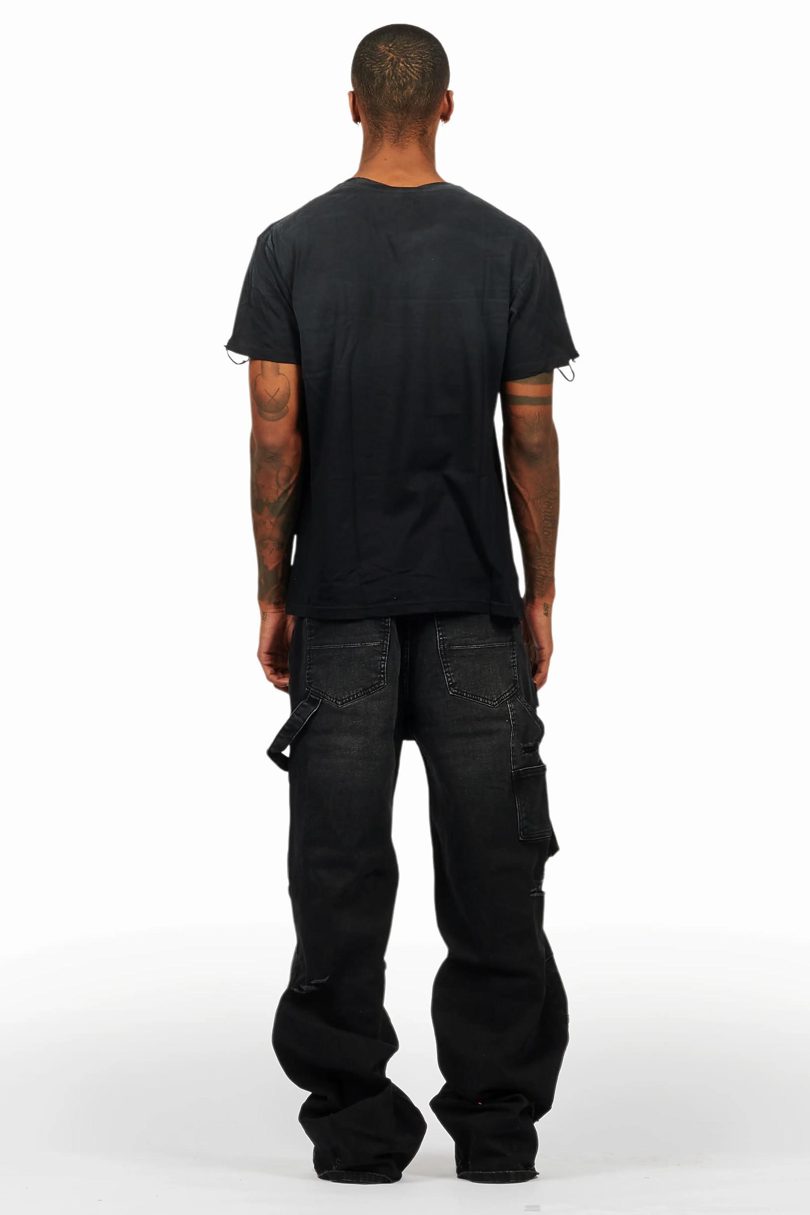Banyan Black T-Shirt & Burain Baggy Fit Jean Bundle Male Product Image