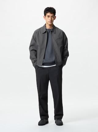 Mens Pleated Wide Pants Black Large UNIQLO US Product Image