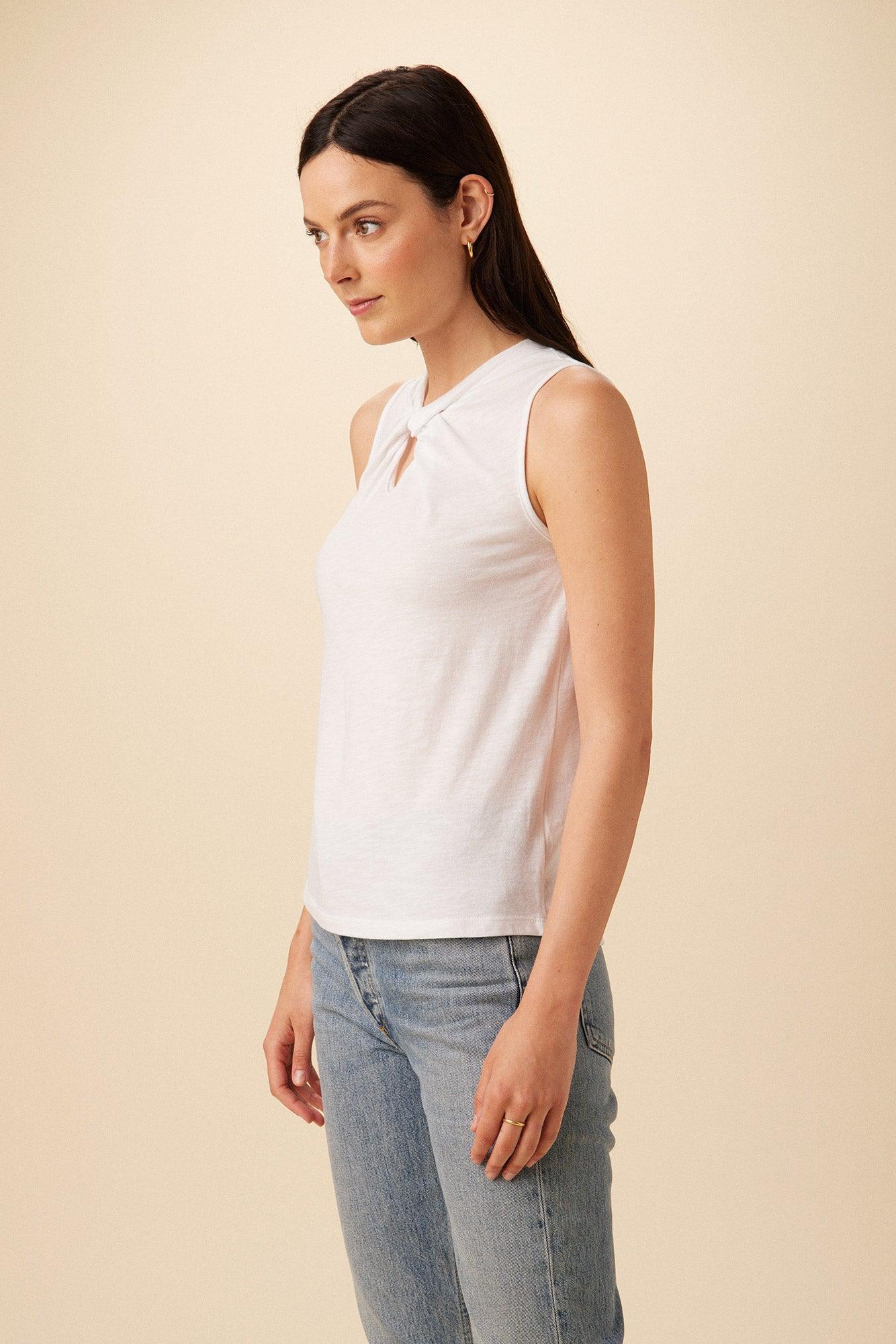 Victoria Reverie Slub Top - White Product Image