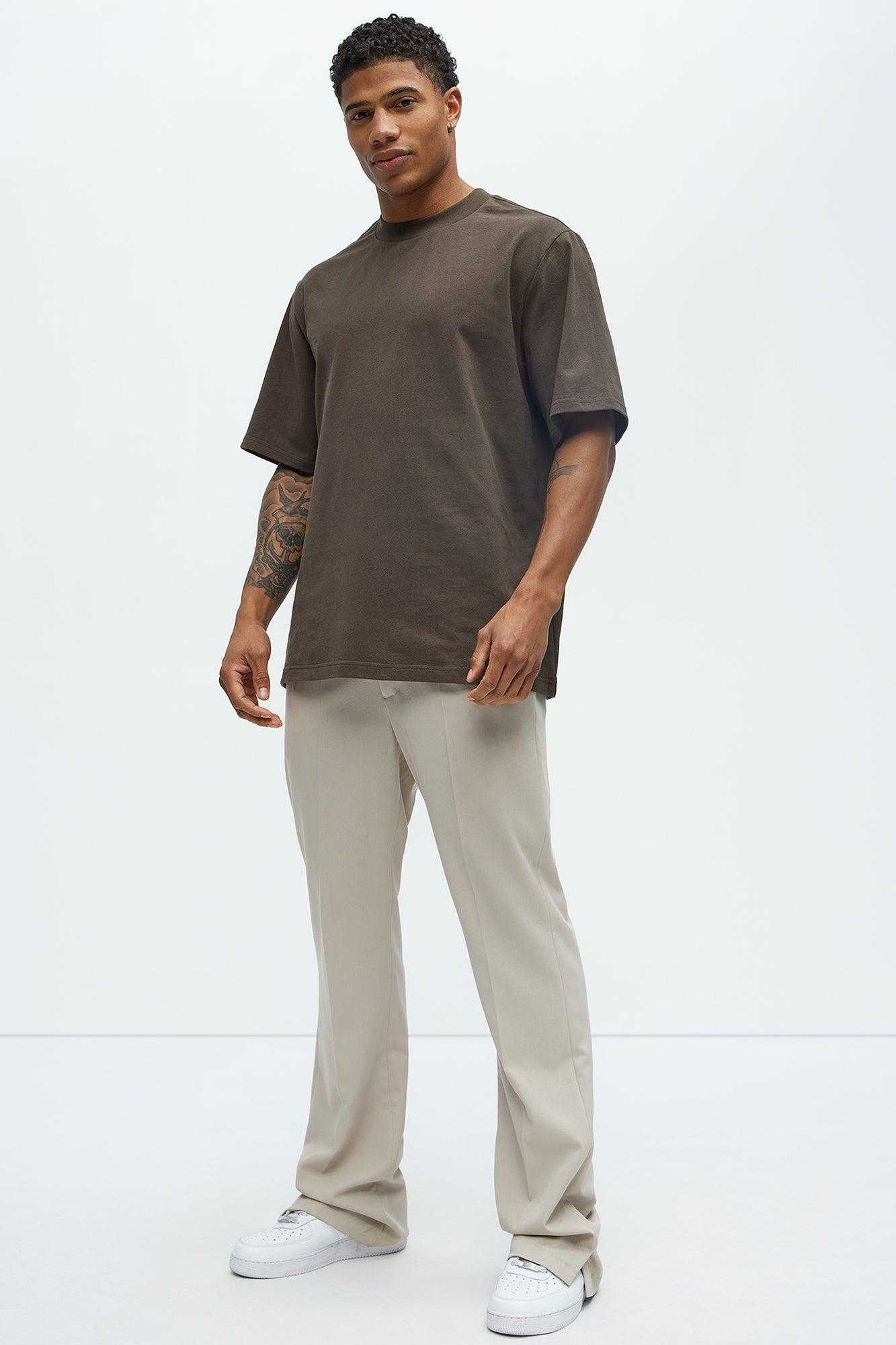 Oversized Heavyweight Short Sleeve Tee - Brown Product Image