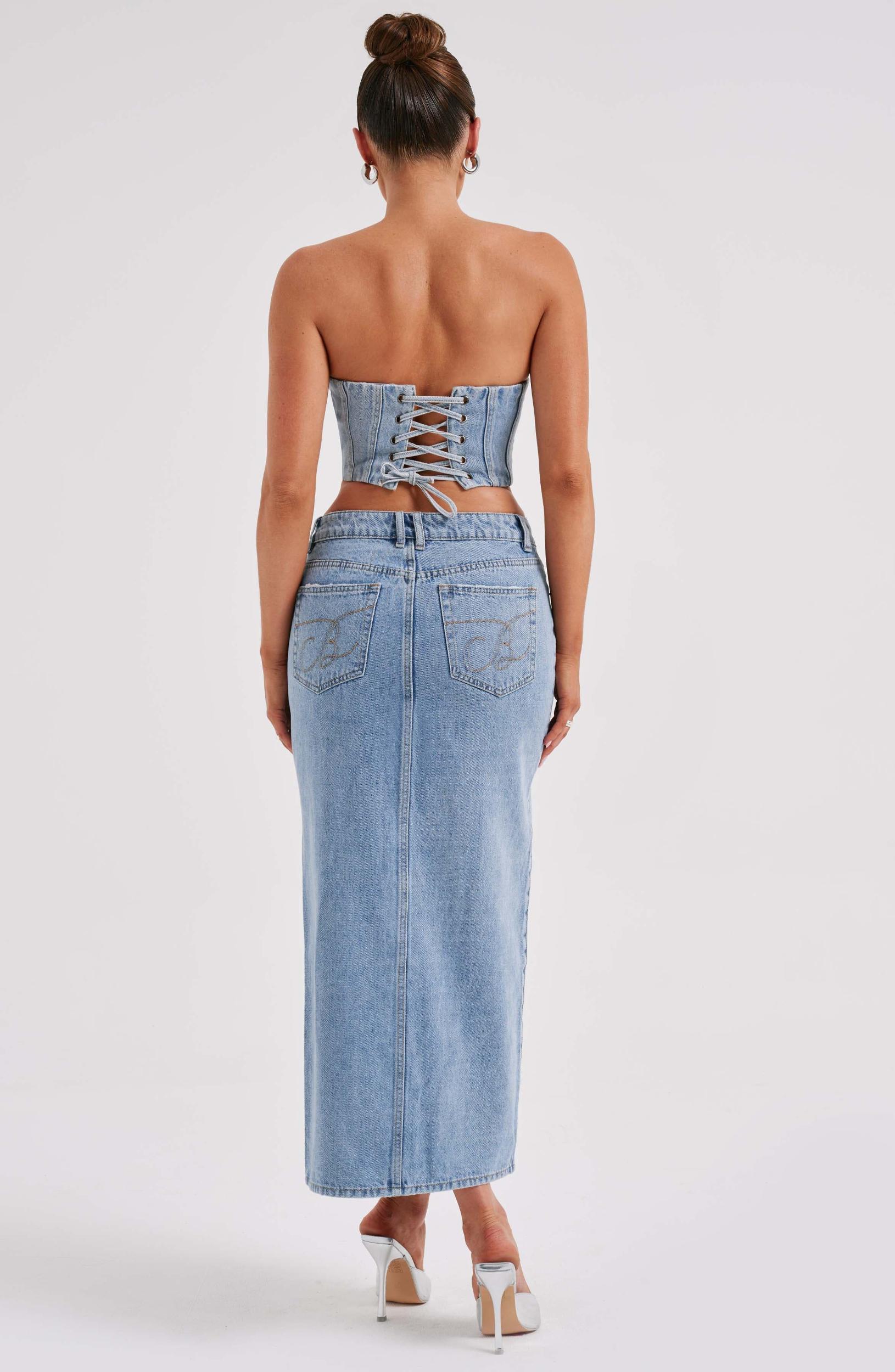 Flor Maxi Skirt - Blue Product Image