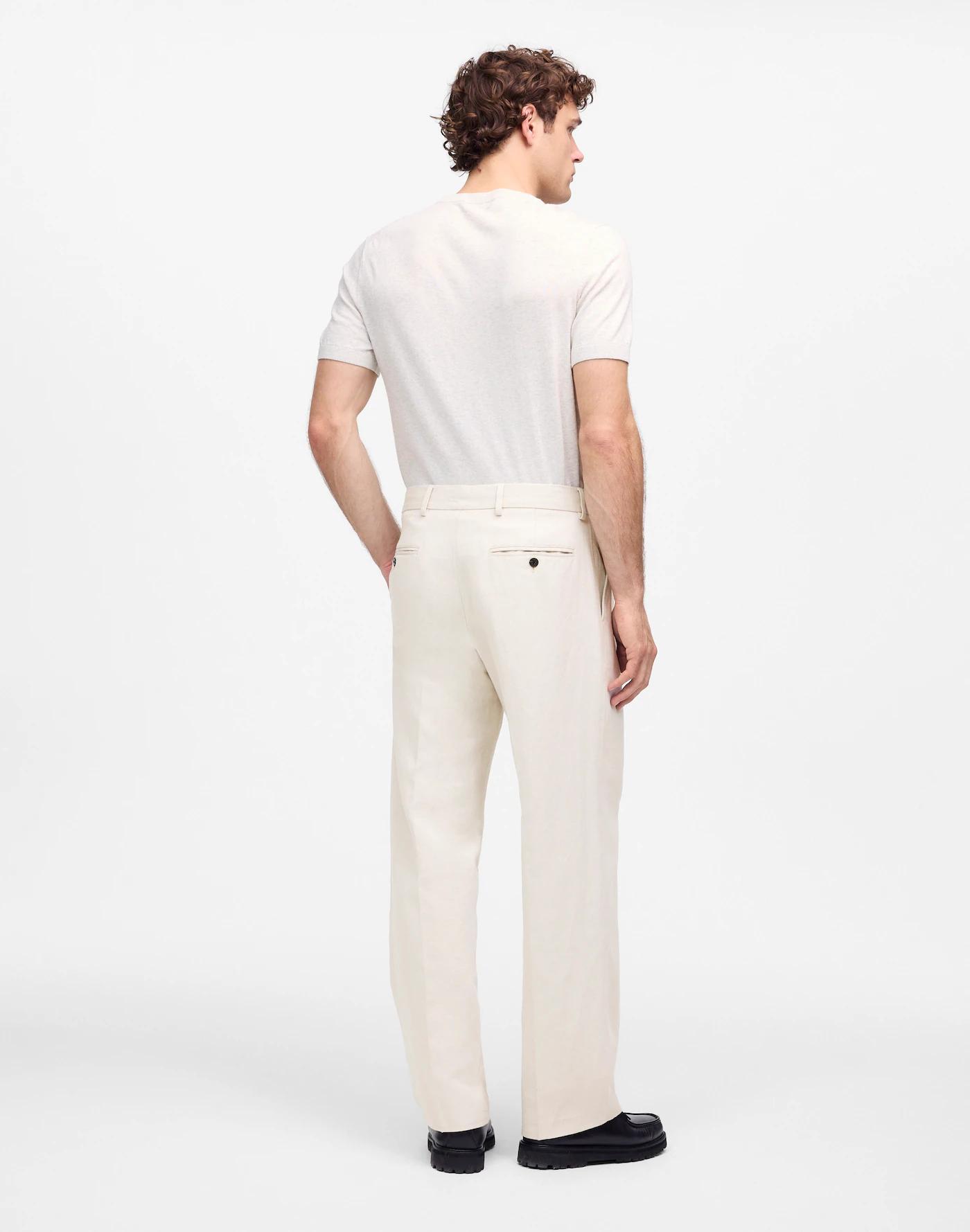 Double-Pleated Trouser in Cotton-Linen Blend Product Image
