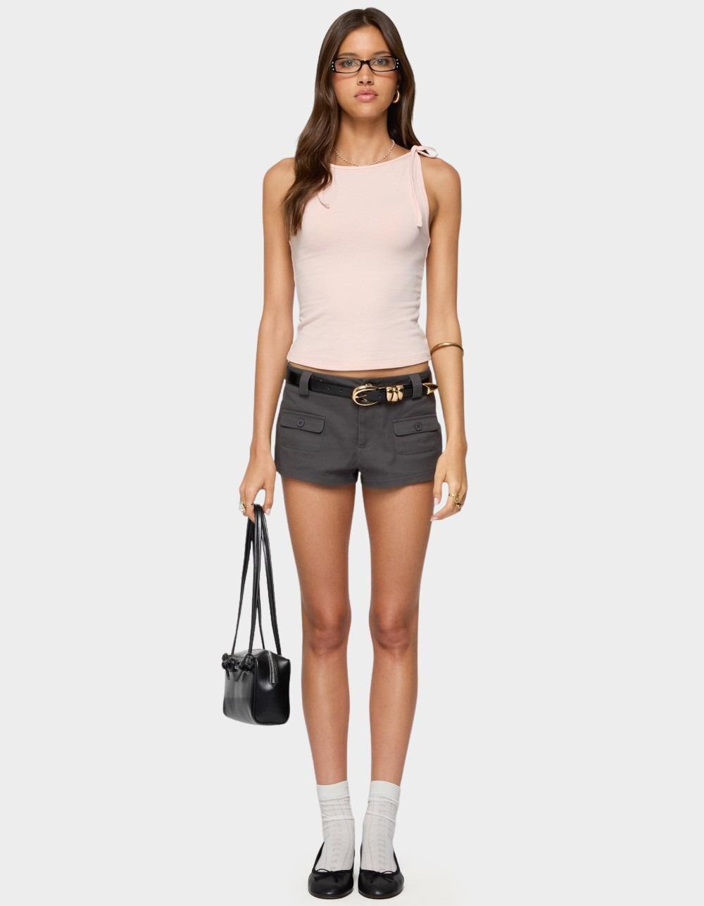 EDIKTED Terra Cargo Micro Shorts - GRAY Product Image