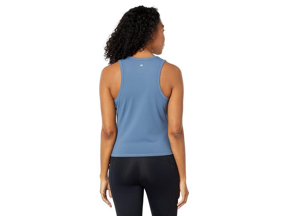 THRIVE SOCIETE Racerback Crop Tank (Moonlight) Women's Clothing Product Image