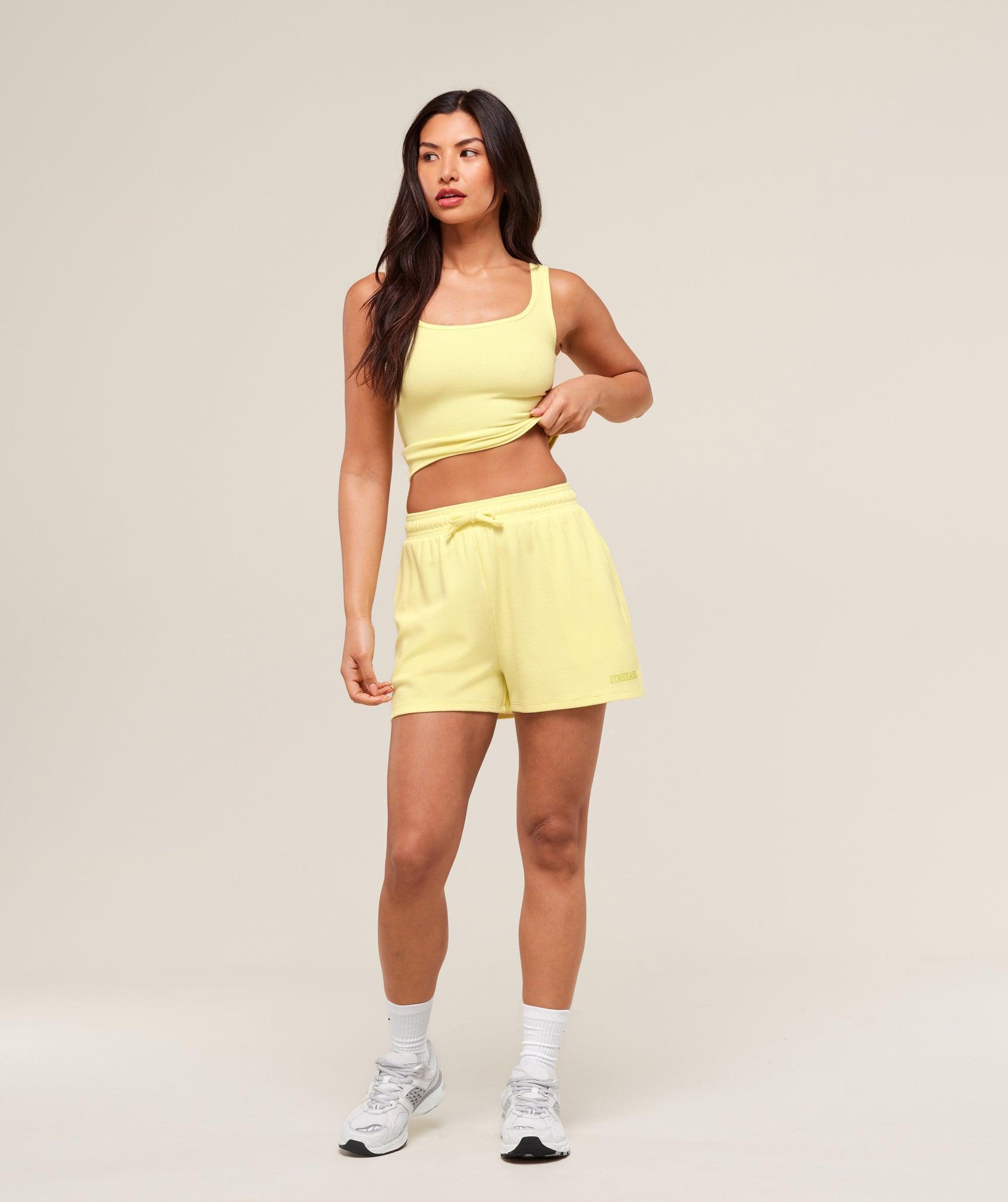 Gymshark Waffle Cropped Tank - Refresh Yellow Female Product Image