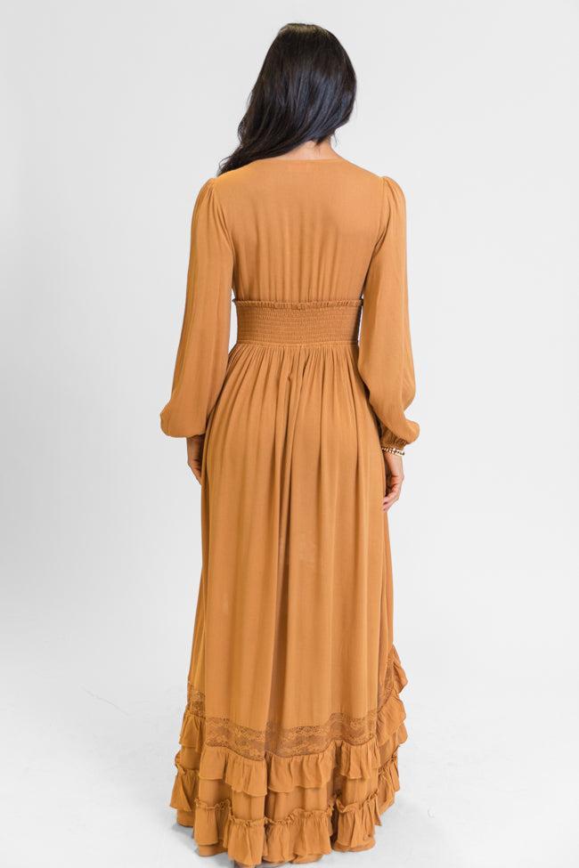 Lucky To Have You Camel Maxi Dress Product Image