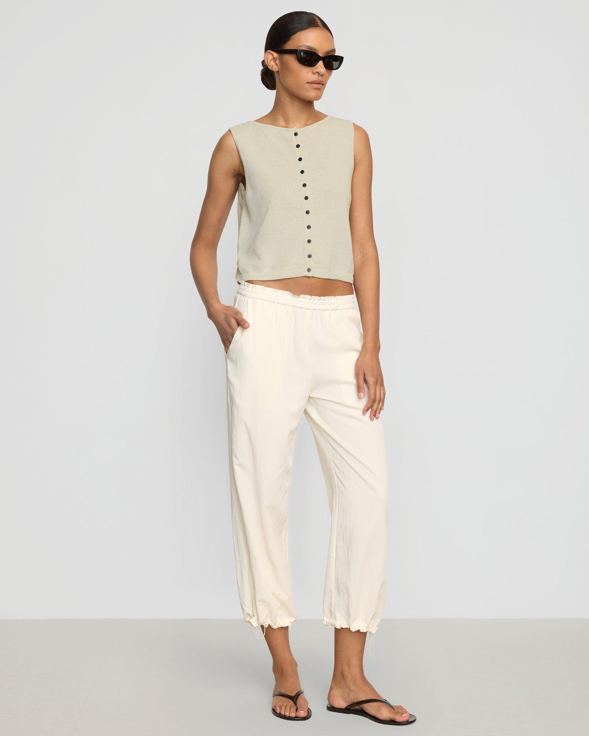 Elith Cotton-Linen Button Knit Vest Product Image