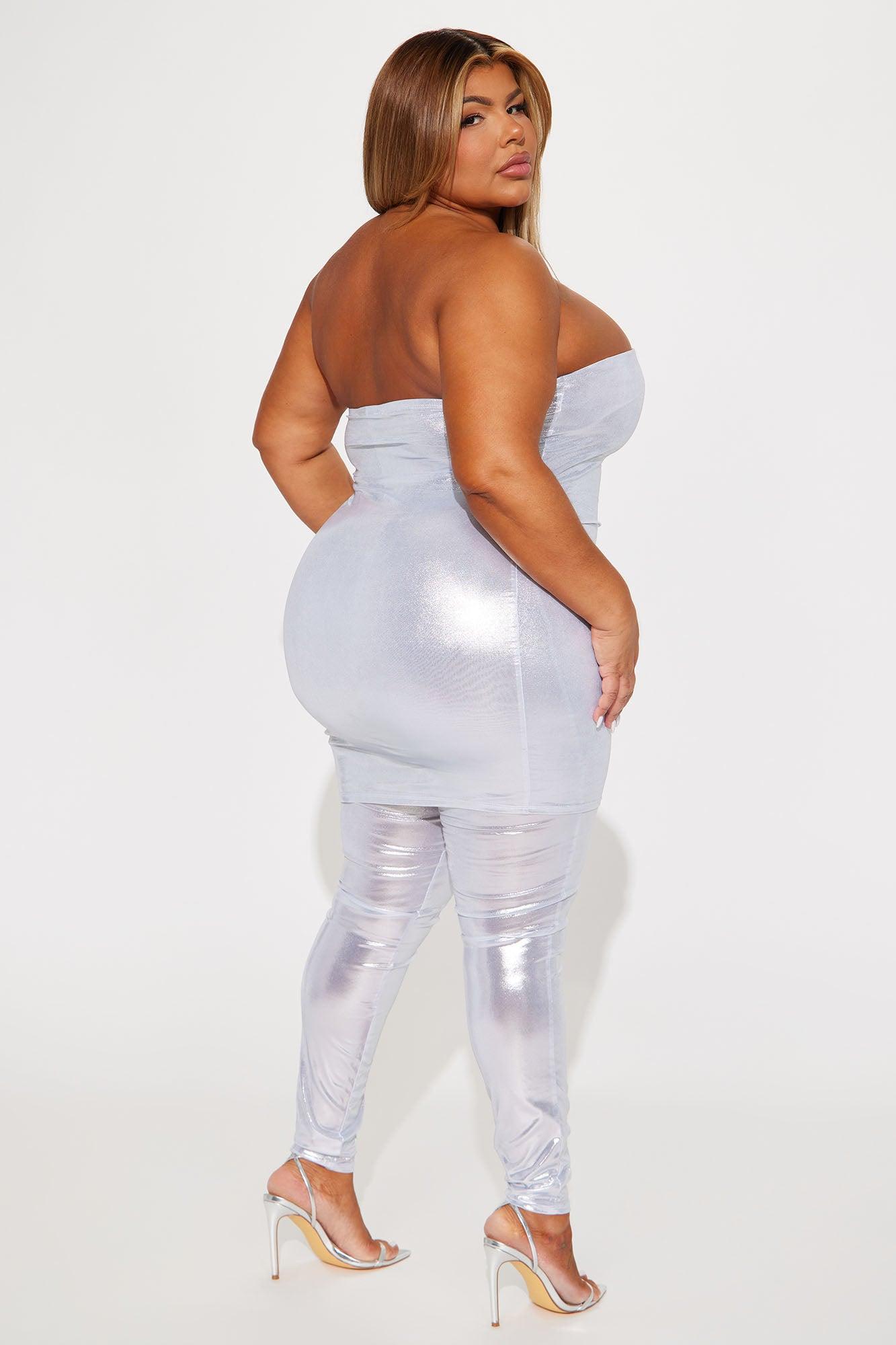 Forever Yours Metallic Jumpsuit - Silver Product Image