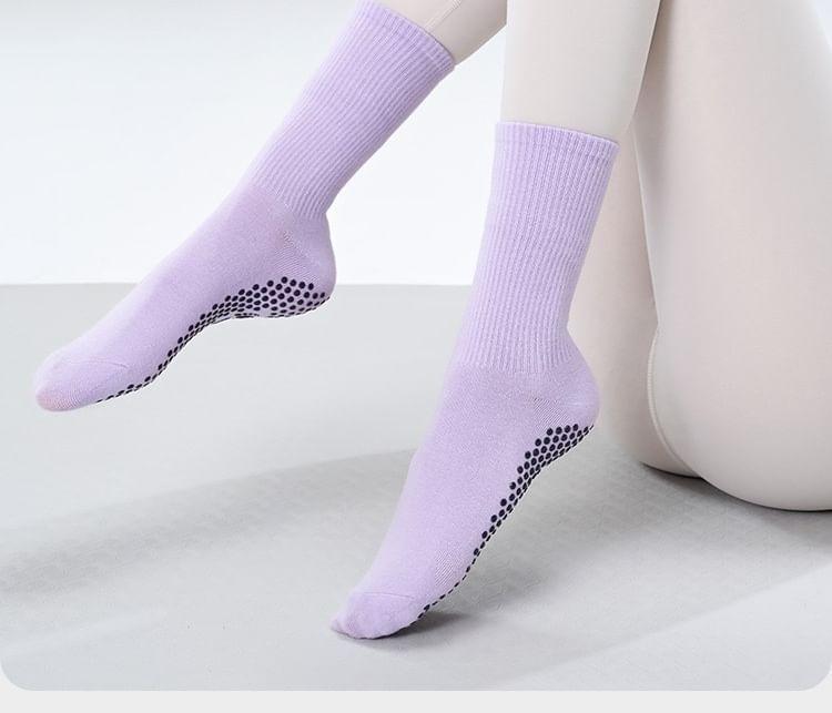 Plain Ribbed Yoga Socks Product Image